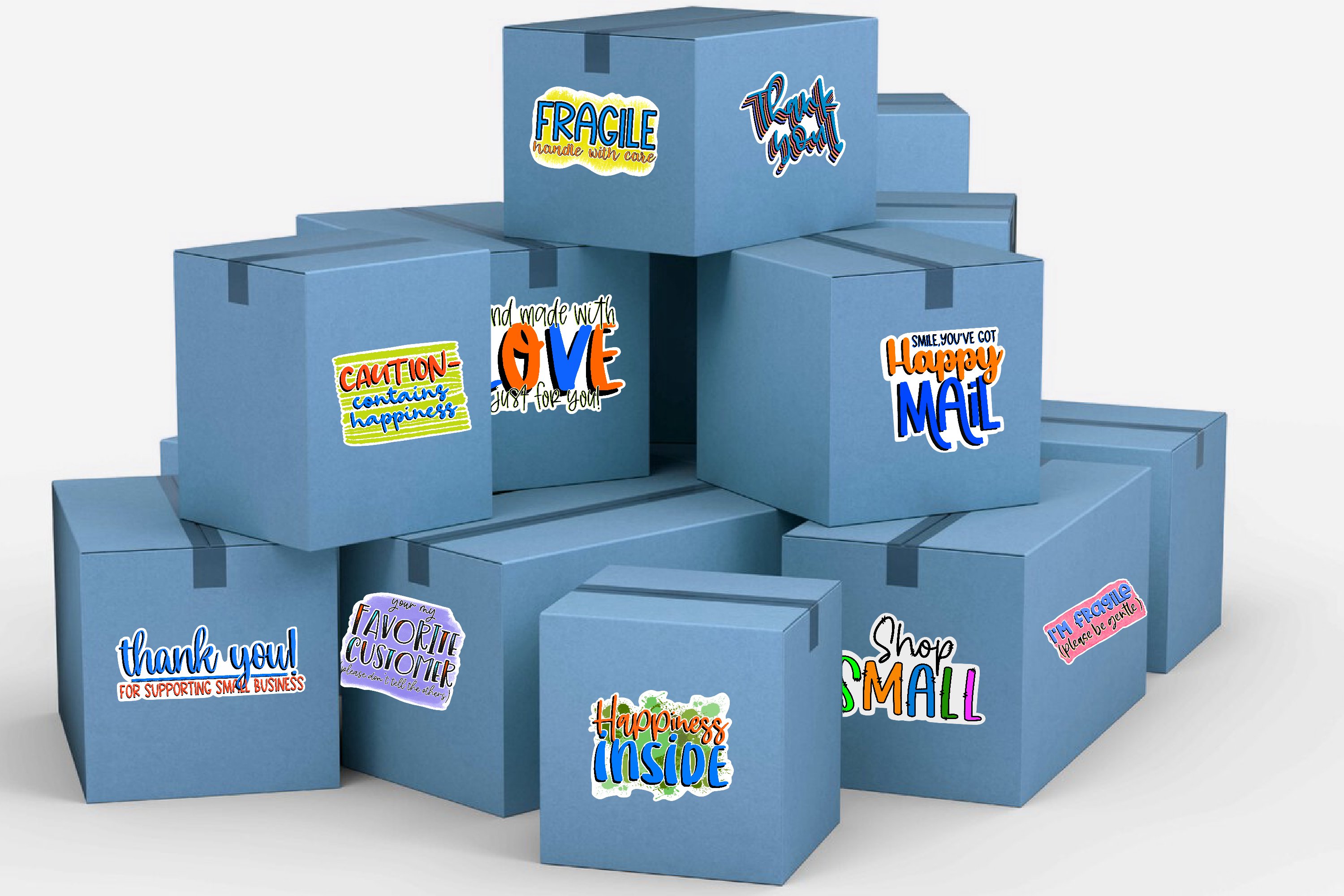 Small Business Sticker Bundle|Mailing,Packing,Thank You|PNGs view 2
