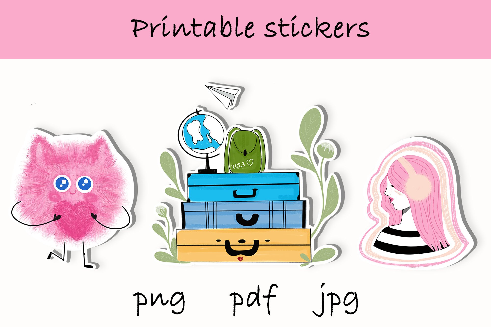 Printable Stickers Png. Heart, Journey, Girl, Love