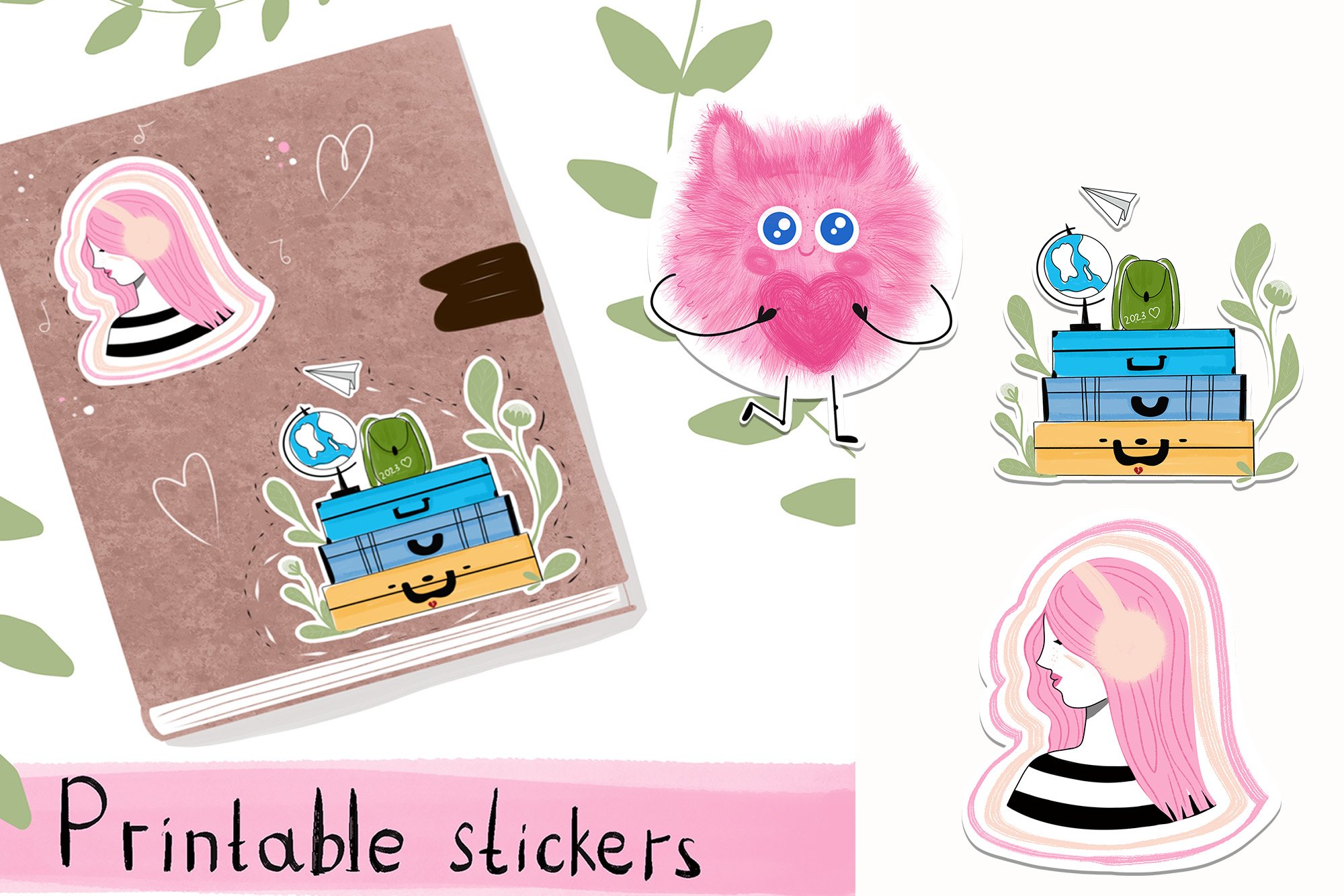 Printable Stickers Png. Heart, Journey, Girl, Love view 2