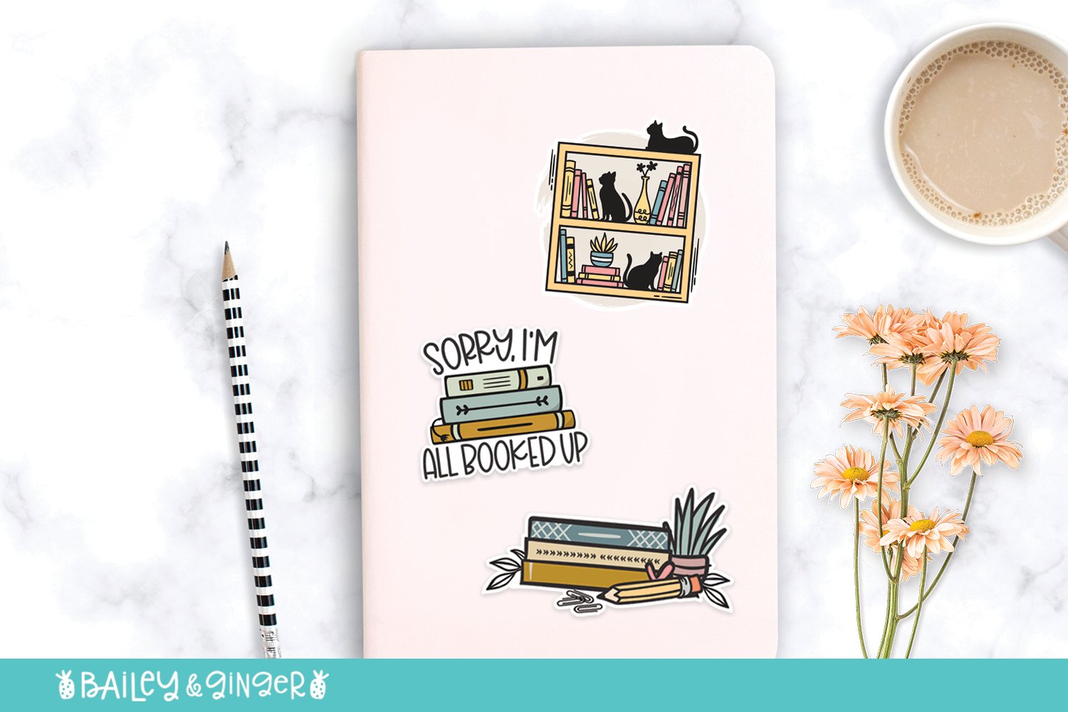 Book Lover Printable Sticker Bundle - PNG Stickers view 2