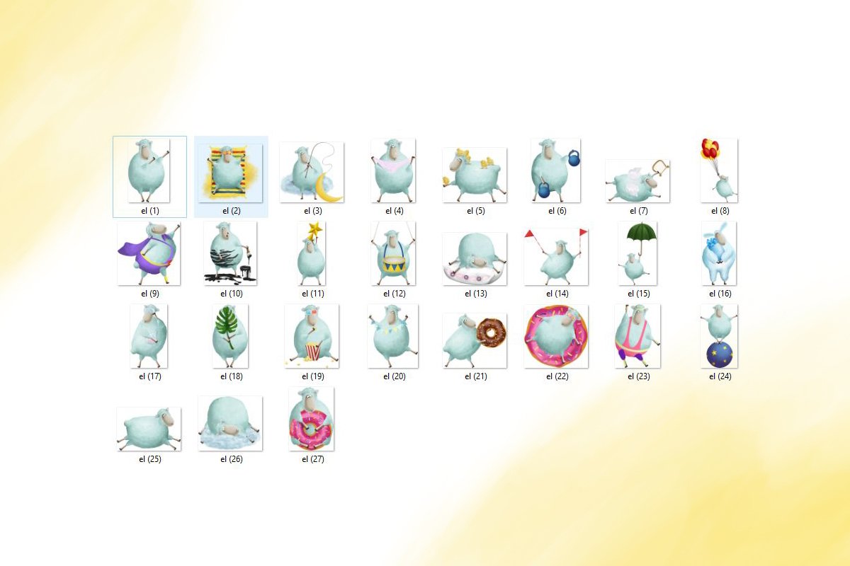 Cute and funny sheep sticker bundle view 3