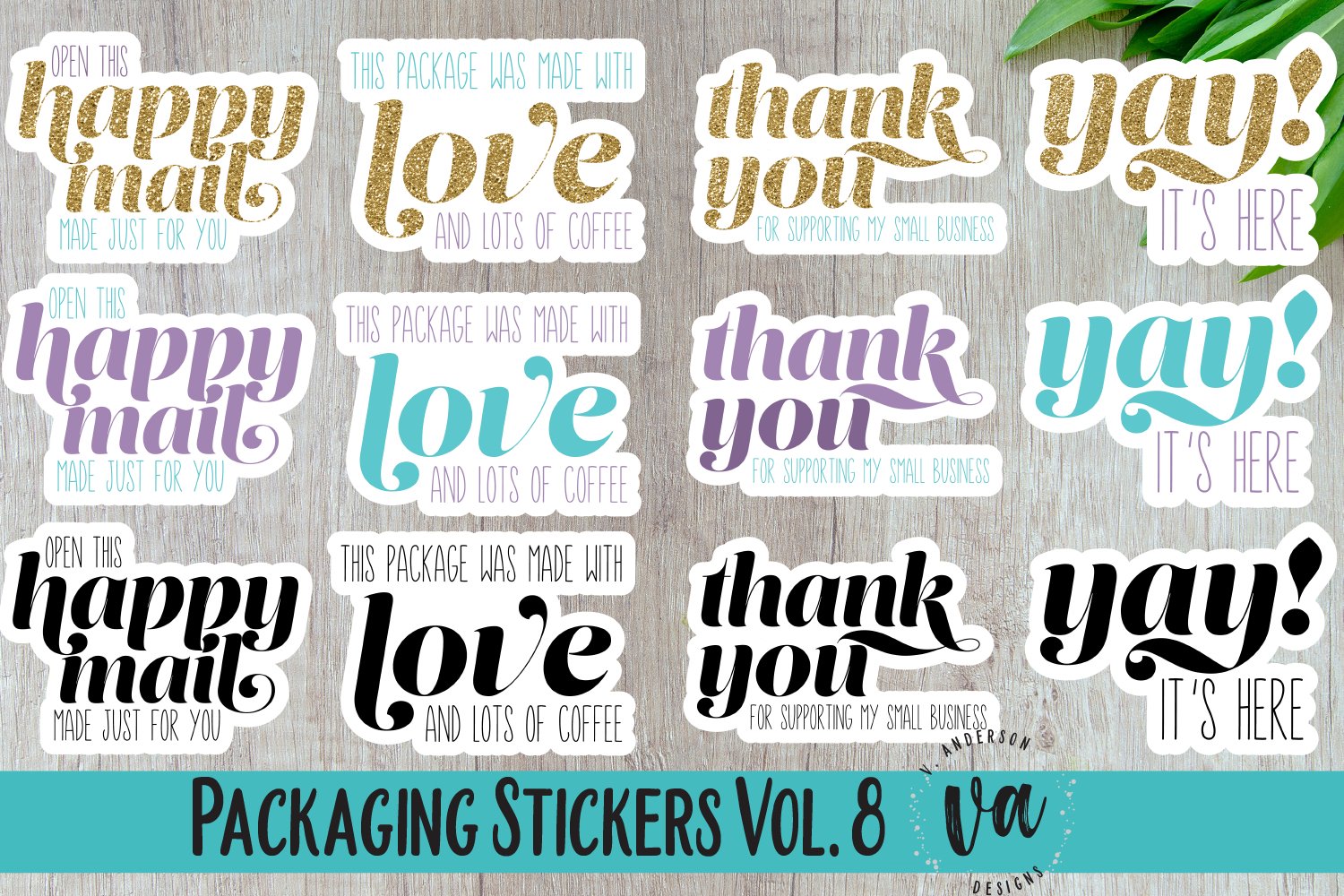 Packaging Stickers Bundle 8 PNGs