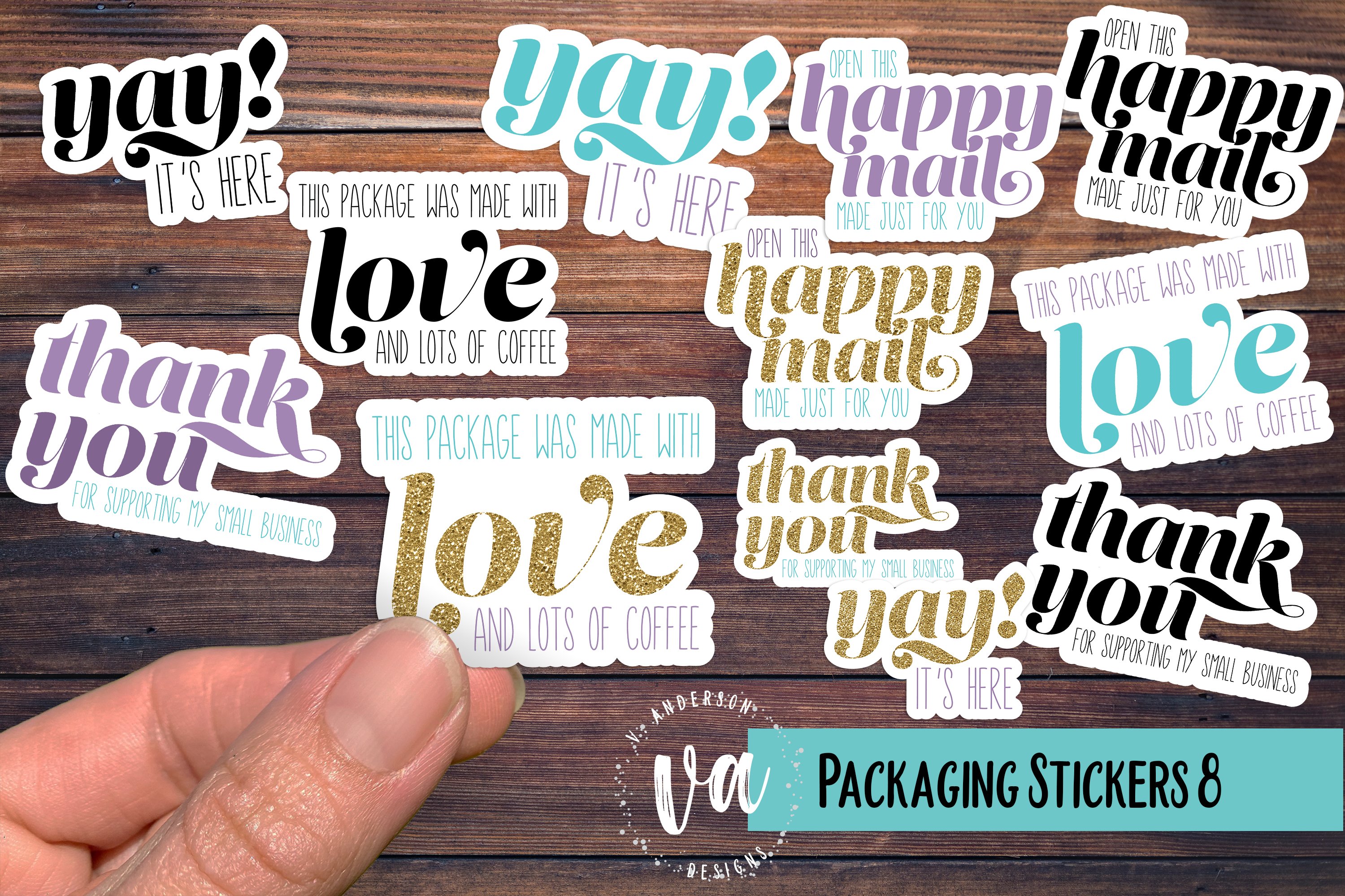 Packaging Stickers Bundle 8 PNGs view 2