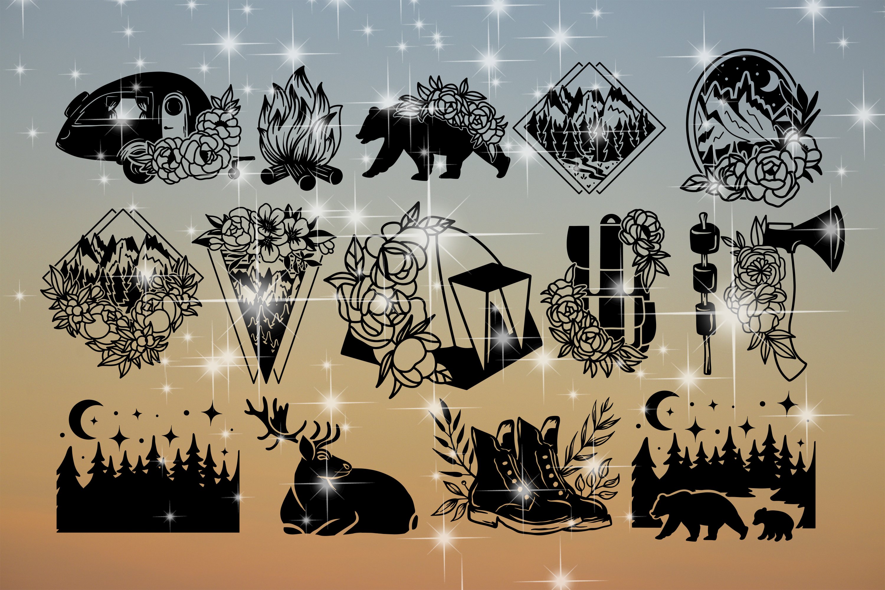Camping Svg Bundle of 52 designs Camper CampLife view 2