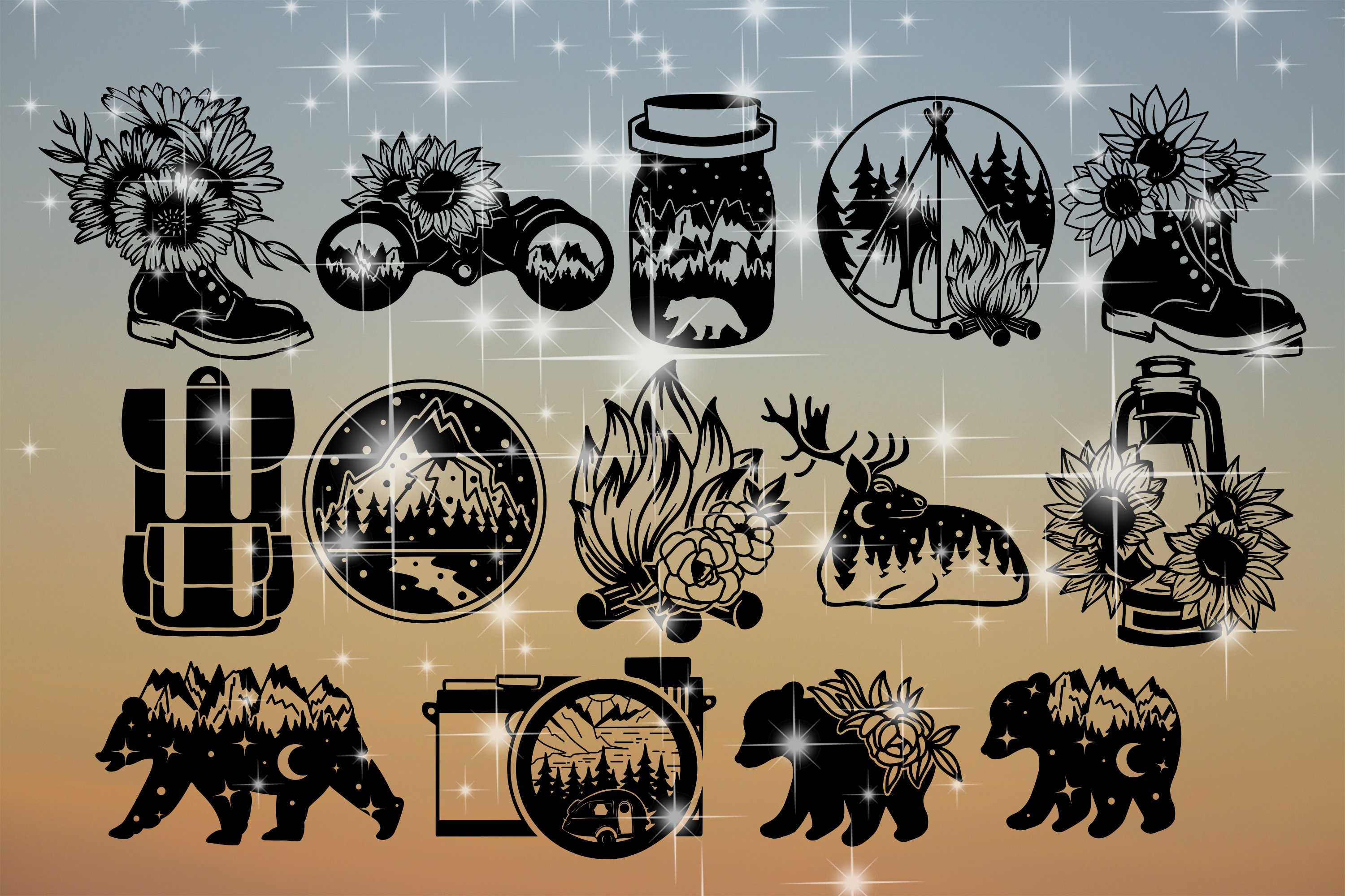 Camping Svg Bundle of 52 designs Camper CampLife view 3