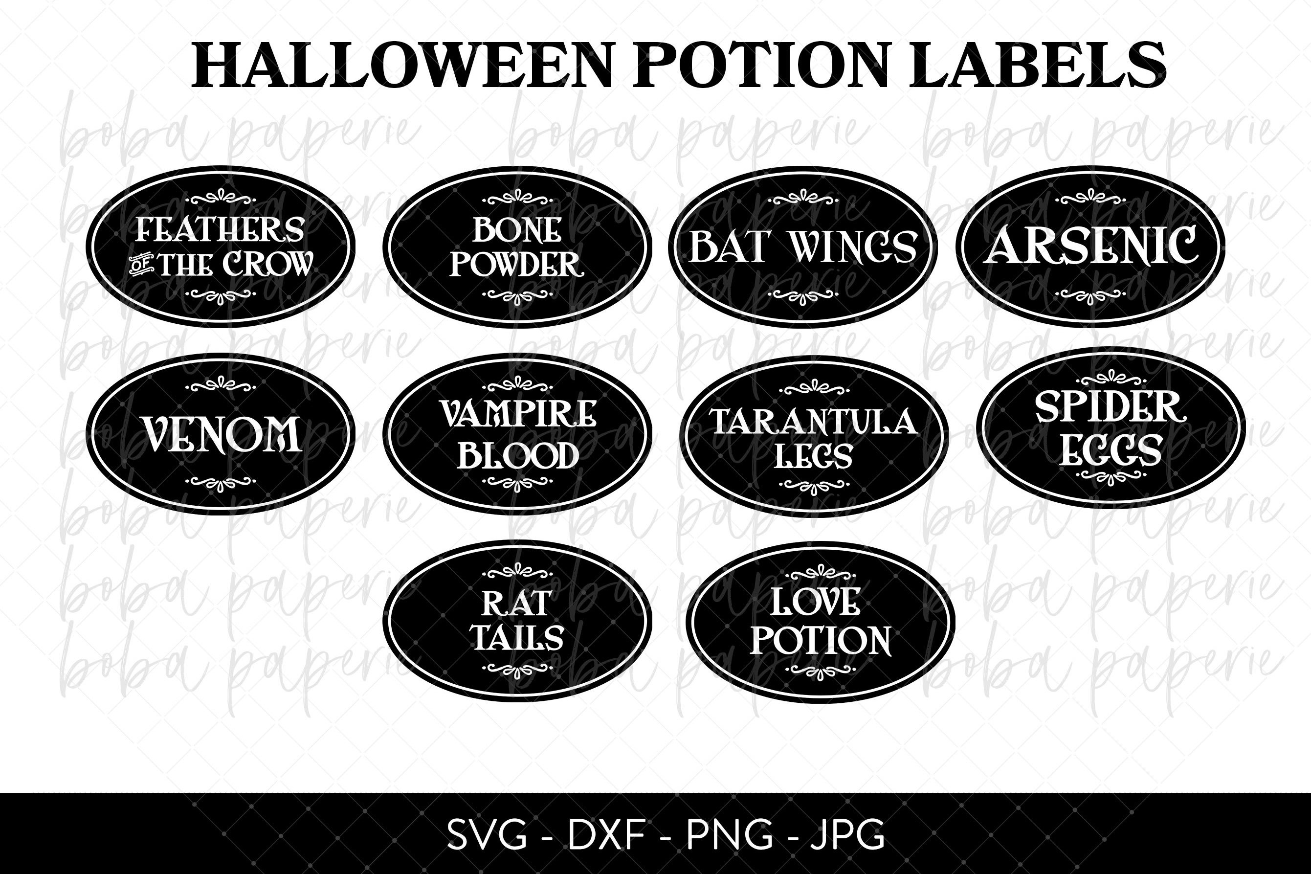 Potion Labels | Halloween decor svg | bottle label svg view 2