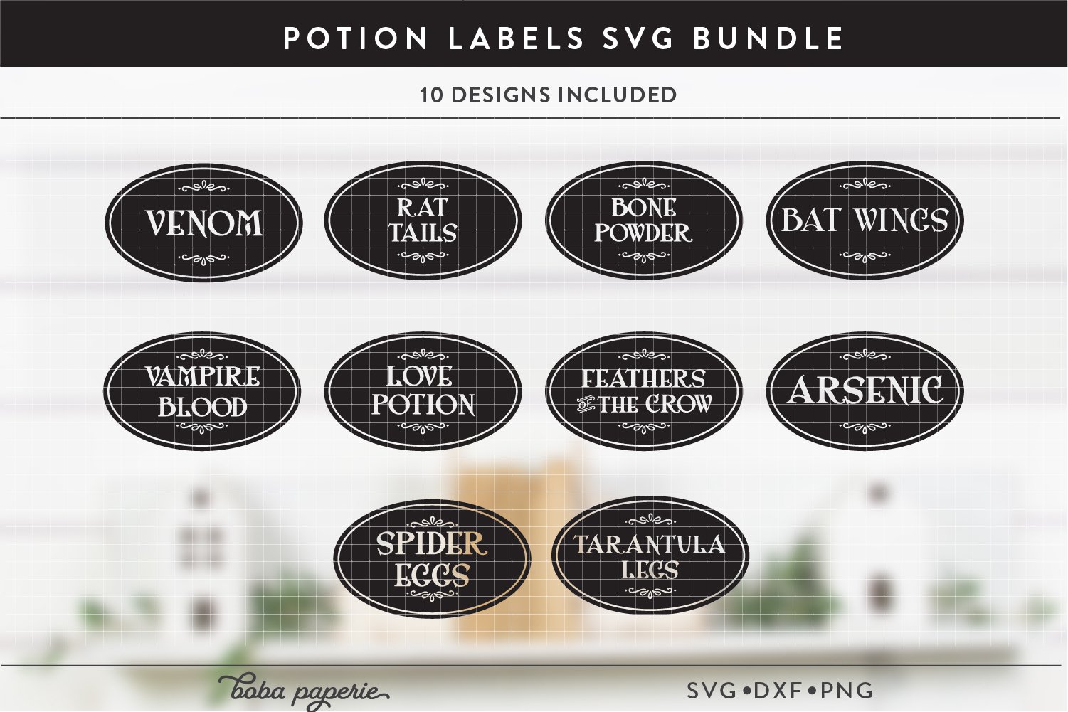 Potion Labels | Halloween decor svg | bottle label svg view 3