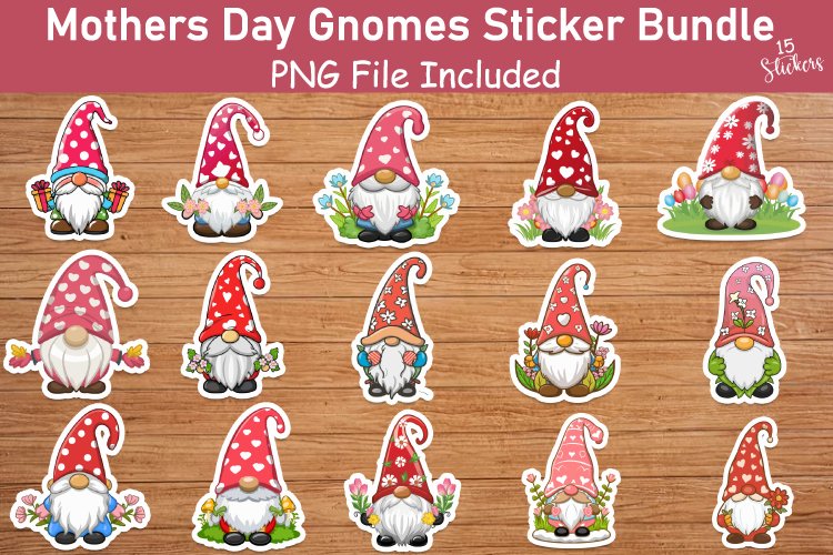 Mothers Day Gnomes Sticker Bundle
