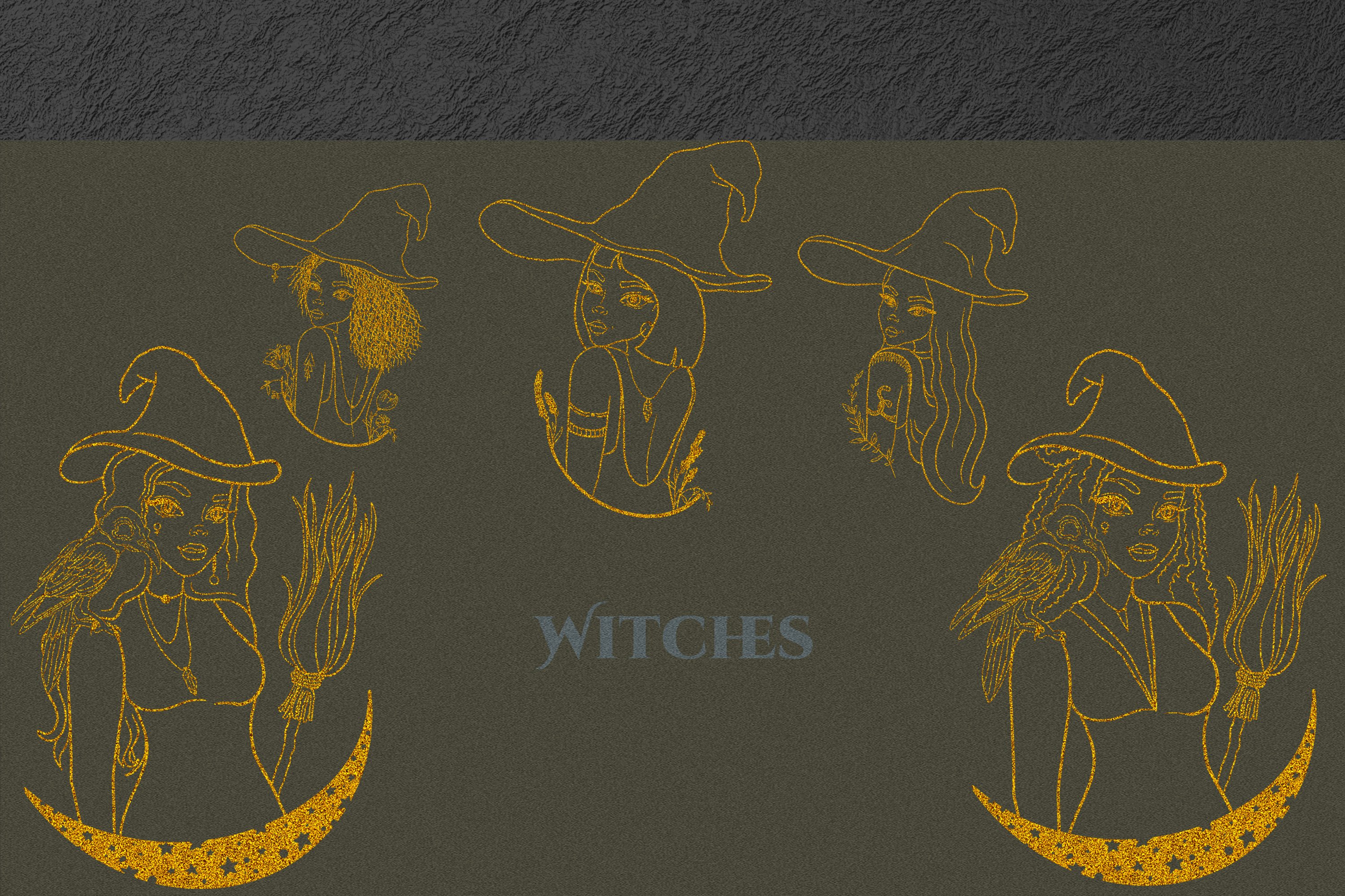 Magic, Occult, Witchcraft, Spiritual golden svg clip art. view 2