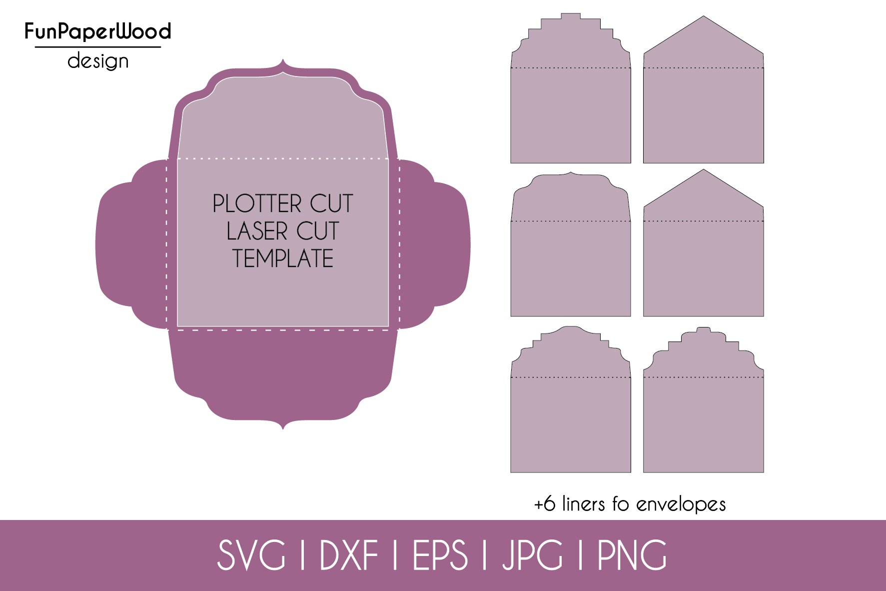 Set 6 A7 Envelopes 5.25 x 7.25 in Template for 5x7 cards view 3