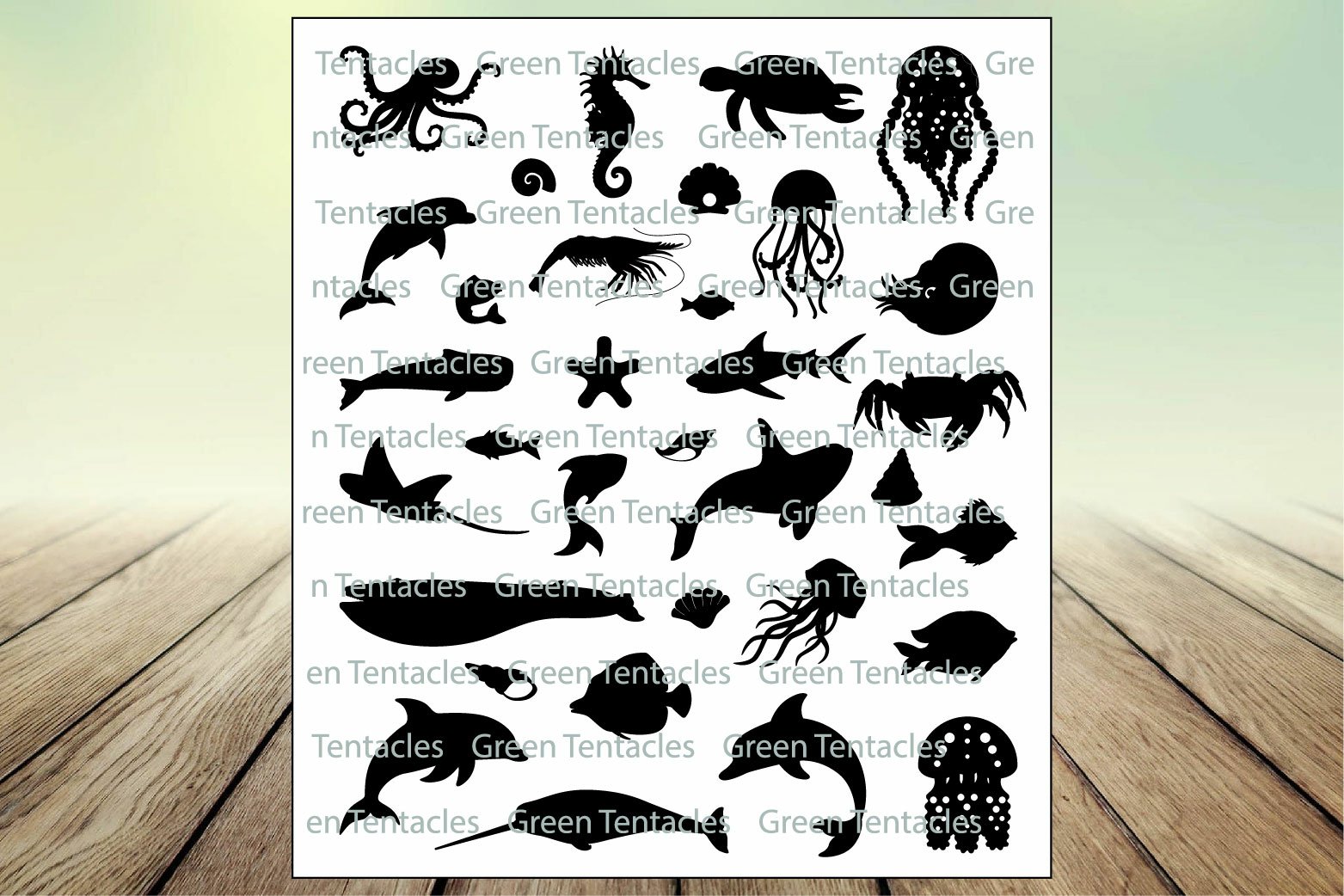Sea Animal Silhouettes for Crafters and Designers view 2