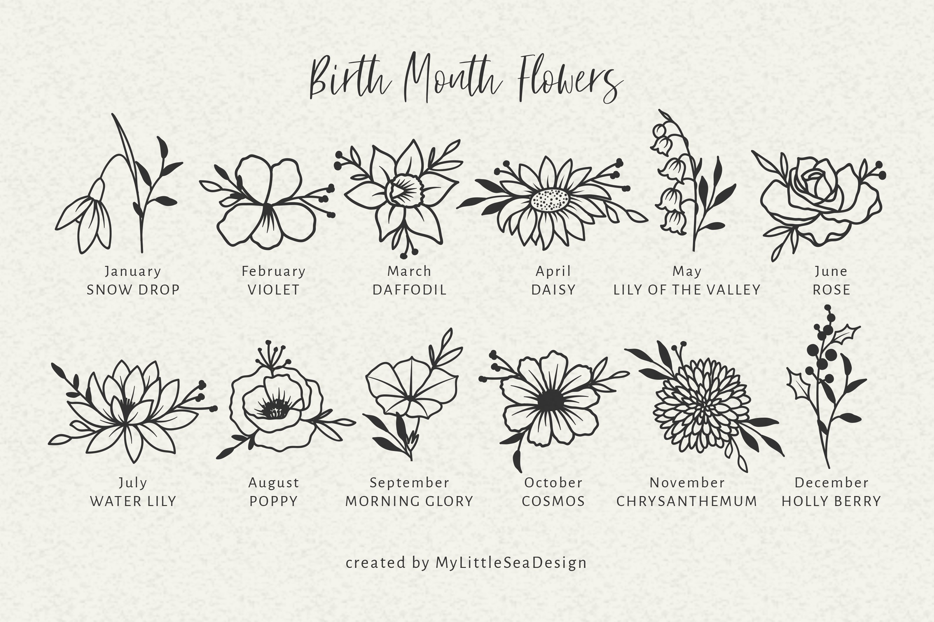 Birth Month Flowers SVG Bundle view 3