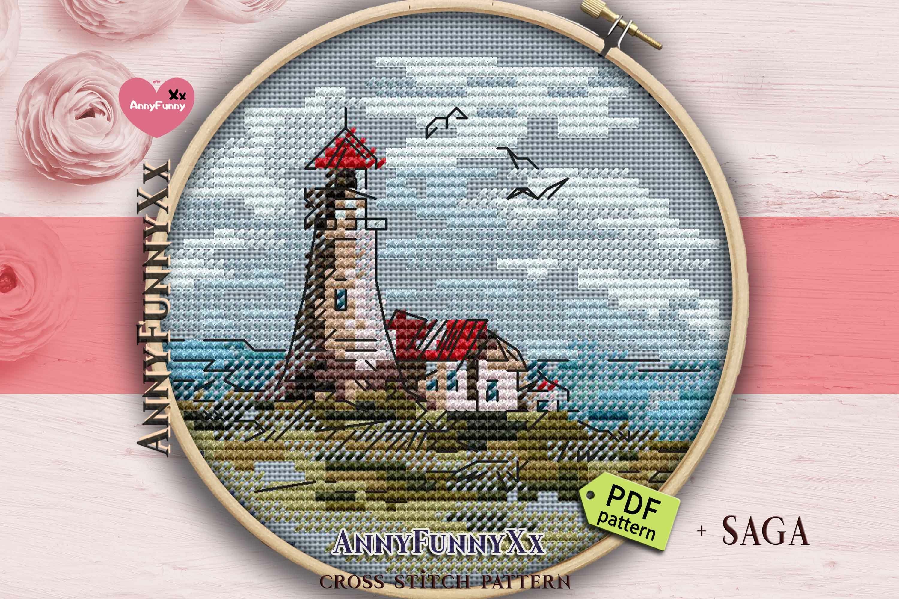 Big bundle Lighthouse cross stitch pattern PDF view 3