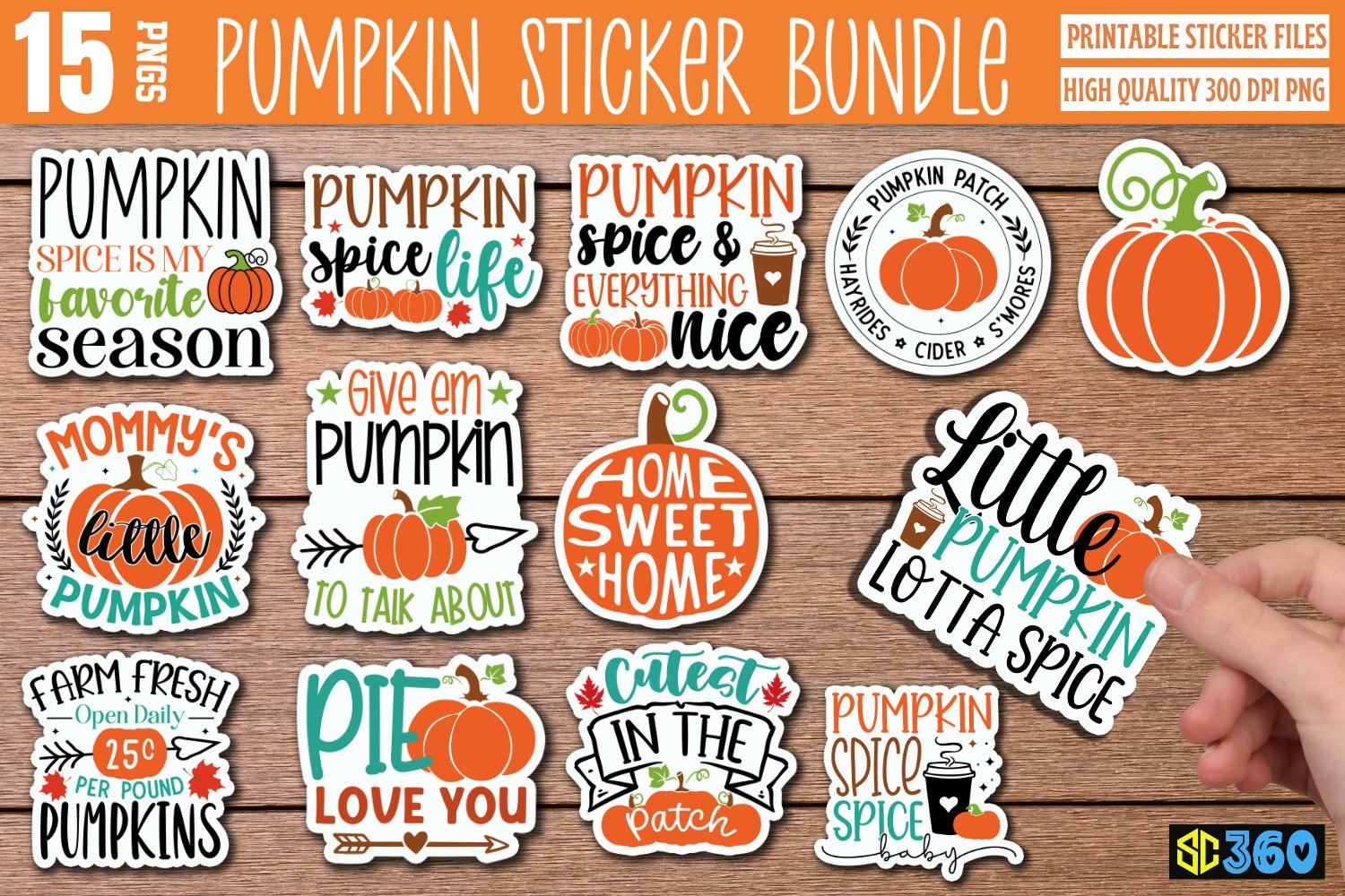 Pumpkin Sticker Bundle, Fall Sticker Bundle, Autumn Stickers