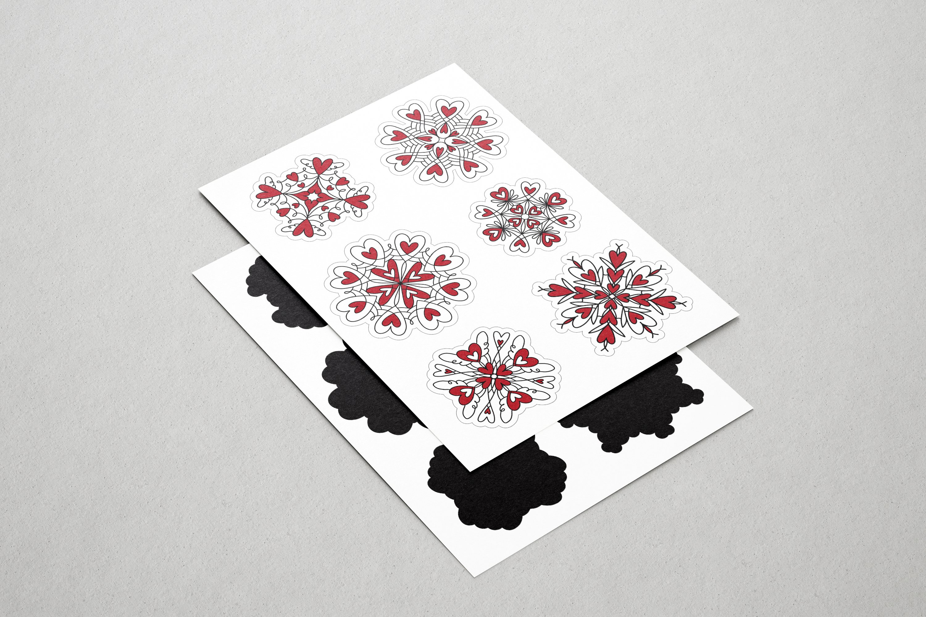 Valentines Day mandala stickers view 2