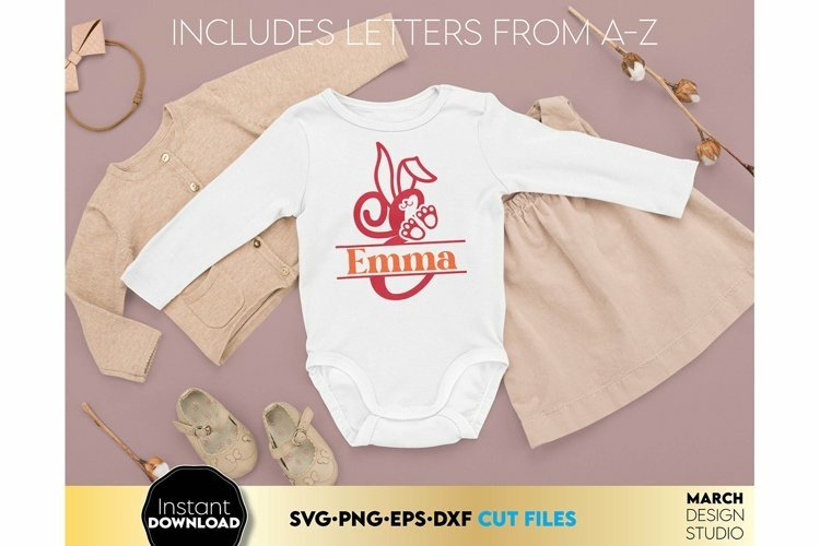 Easter Bunny Monogram | Kids Monogram | Easter Letters view 3