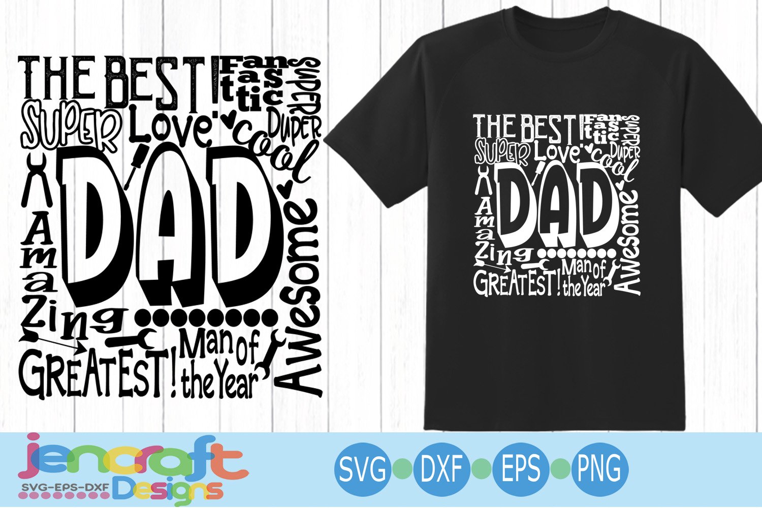 Fathers Day SVG Typography Bundle word art Svg, Eps, Dxf view 2