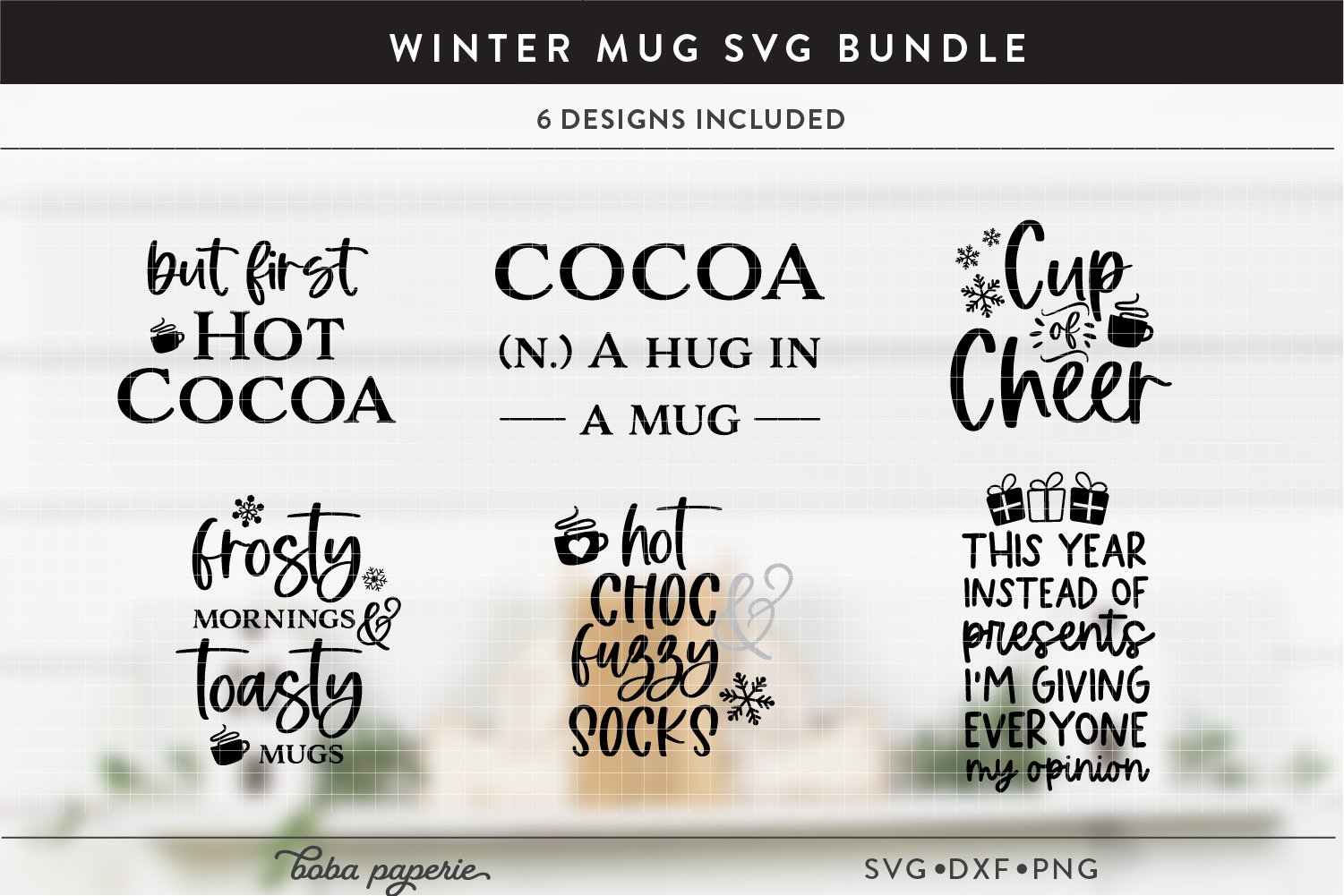 Christmas Mug SVG Bundle | Winter Mug Cut File | Christmas view 3