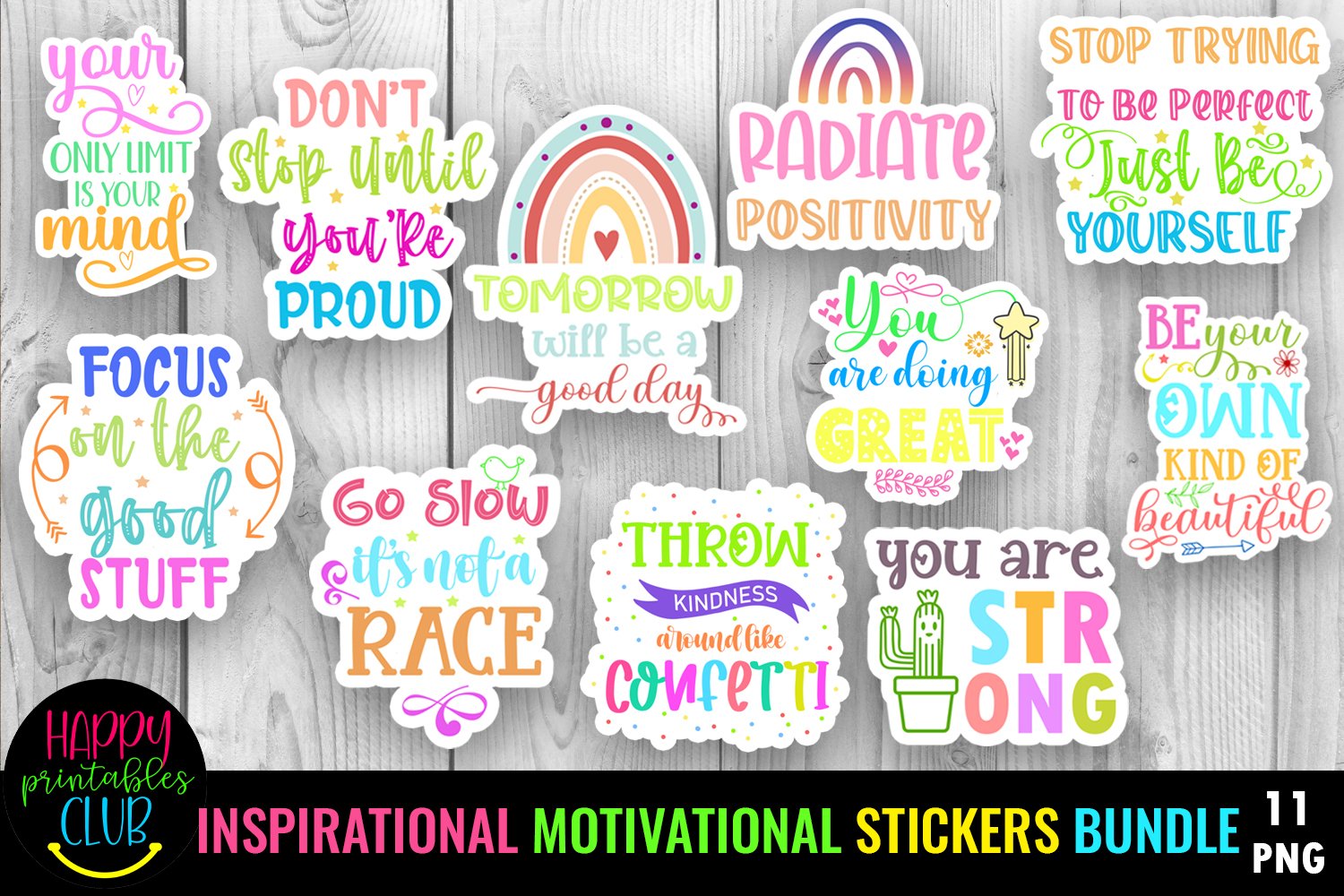 Inspirational-Motivational I Positivity Stickers Bundle