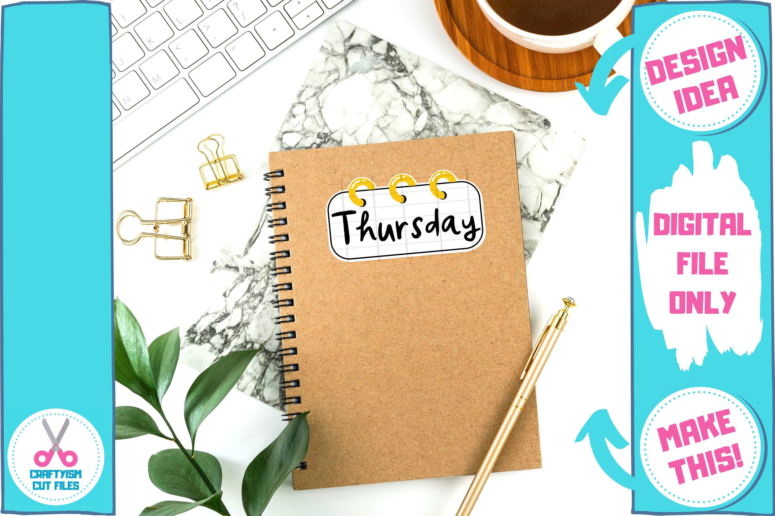Ring Bound Kawaii Notebook Planner Stickers Print   Cut File view 2
