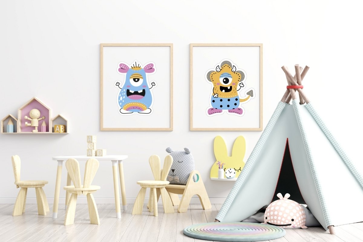 15 stickers with funny monsters bundle view 2