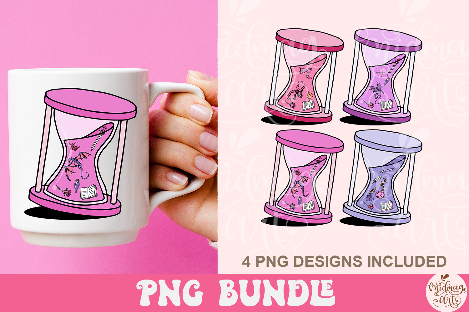 Bookish Romance Hourglass Png Bundle view 2