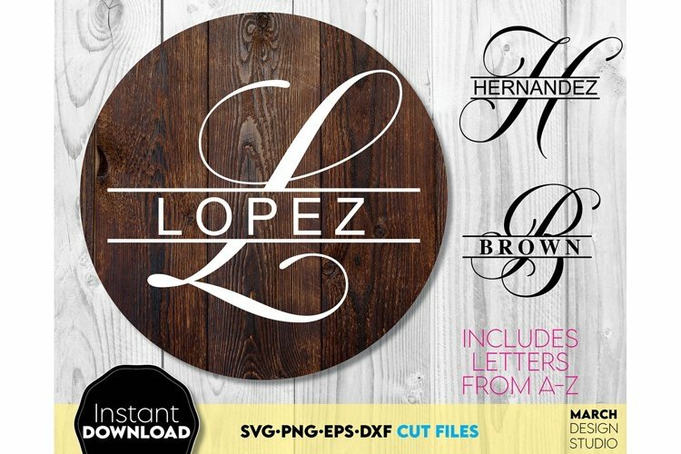 Monogram svg, circle monogram, monogram font, family sign view 3