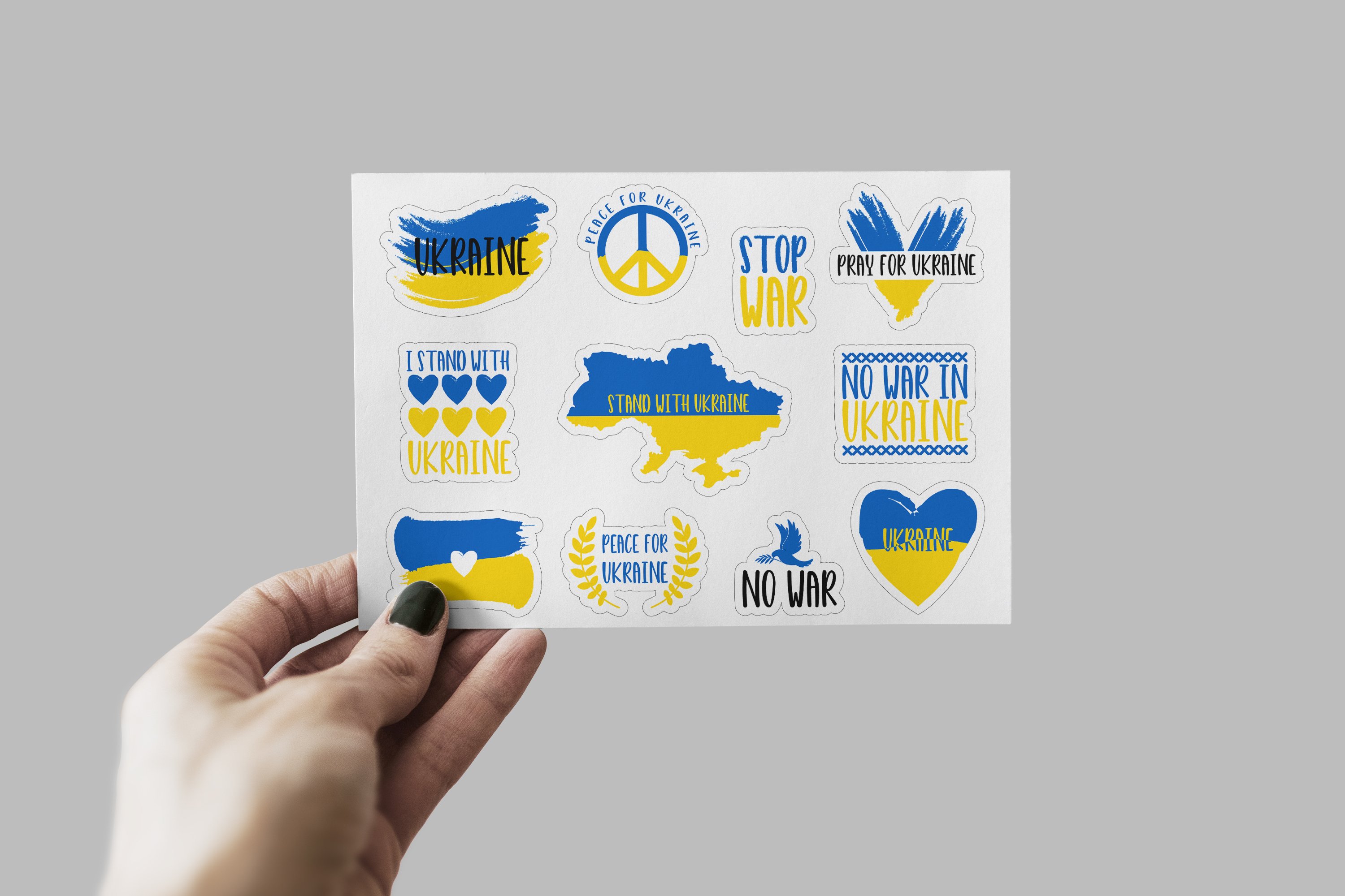 Ukraine sticker bundle PNG. I stand with Ukraine. view 2