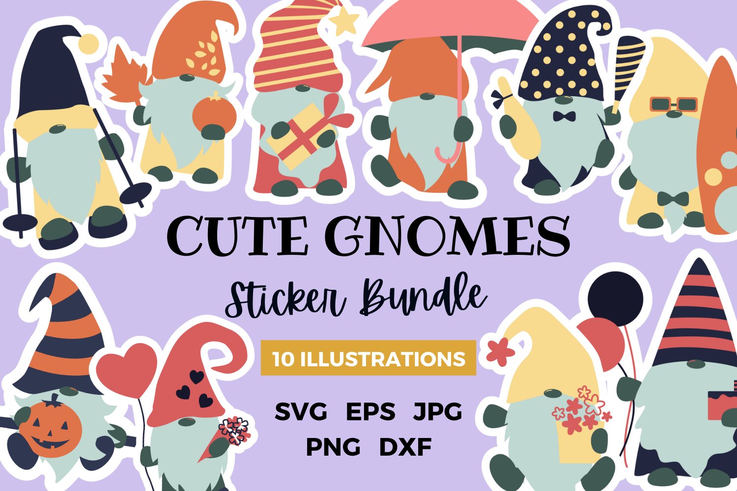 Cute Gnomes Sticker Bundle | Celebration Gnomes Sticker