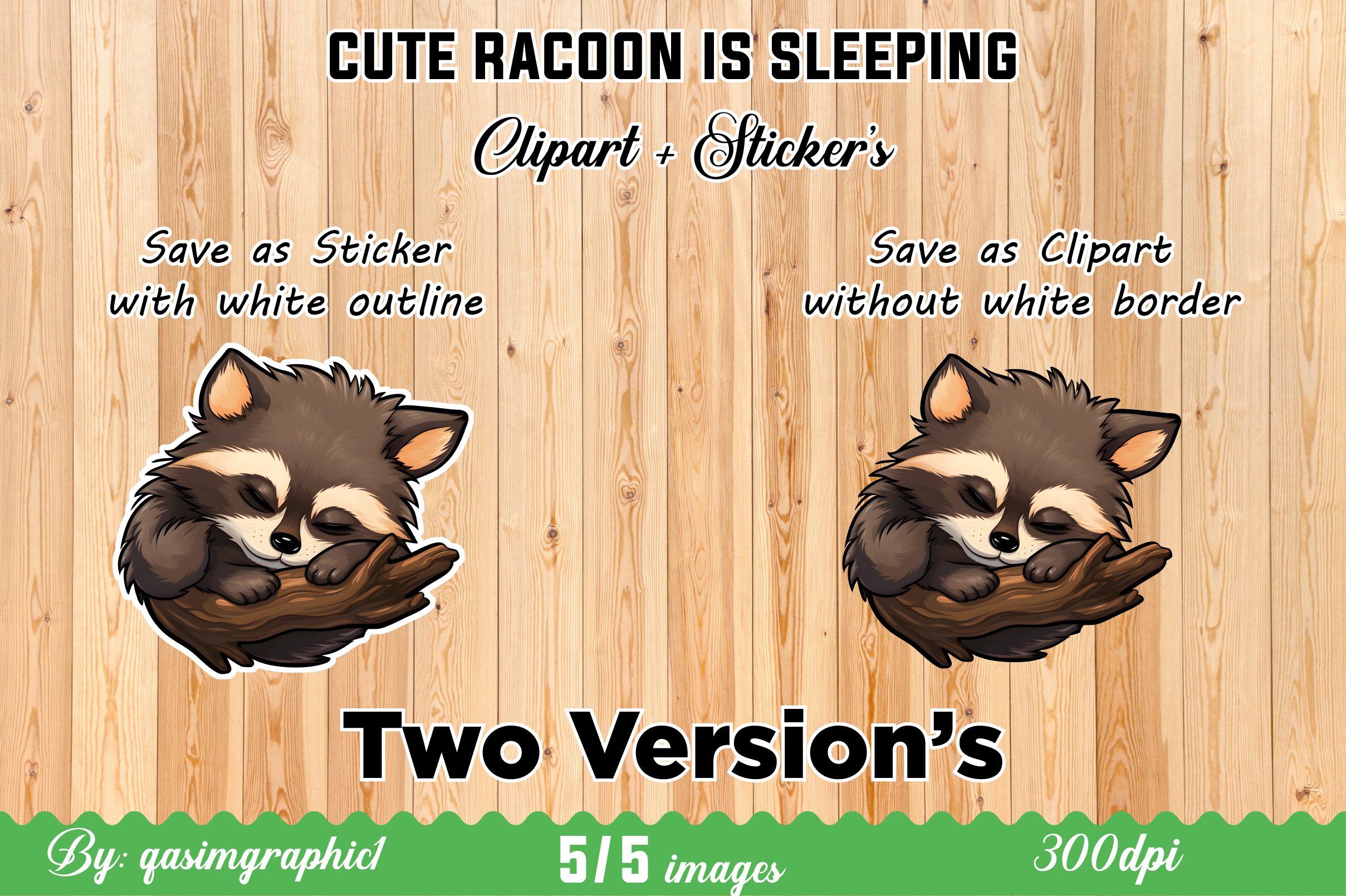 Cute kawaii Racoon Printable Sricker for Kids view 2