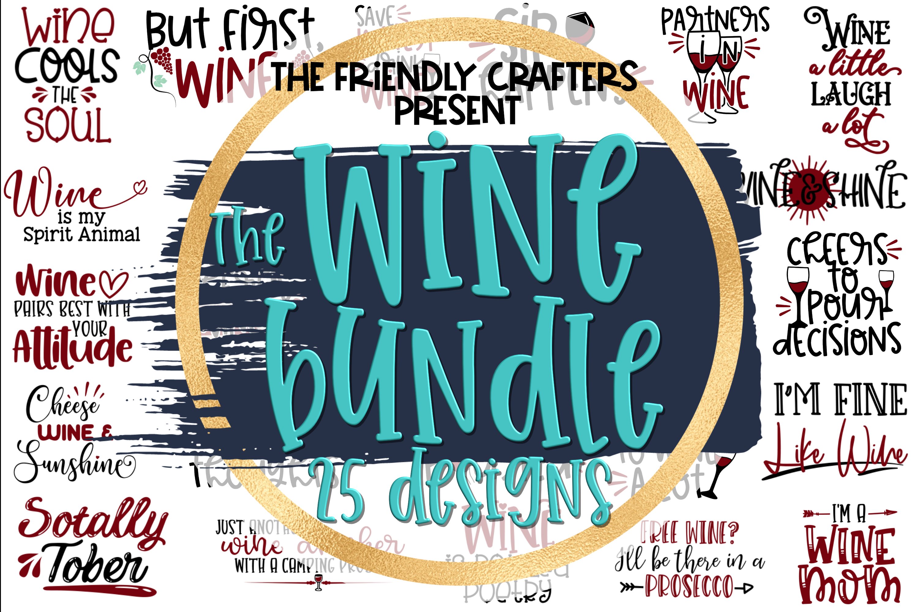 Wine Bundle - A Bundle of 25 Wine SVGs view 2