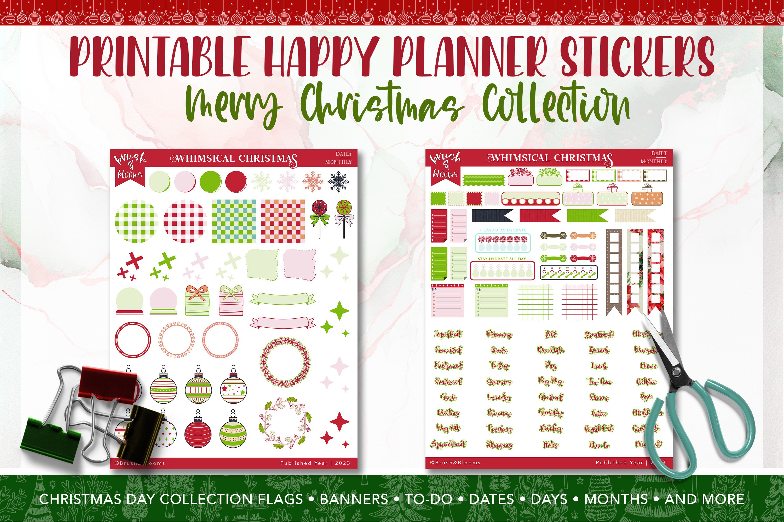 Christmas Happy Planner Printable Stickers Bundle view 3