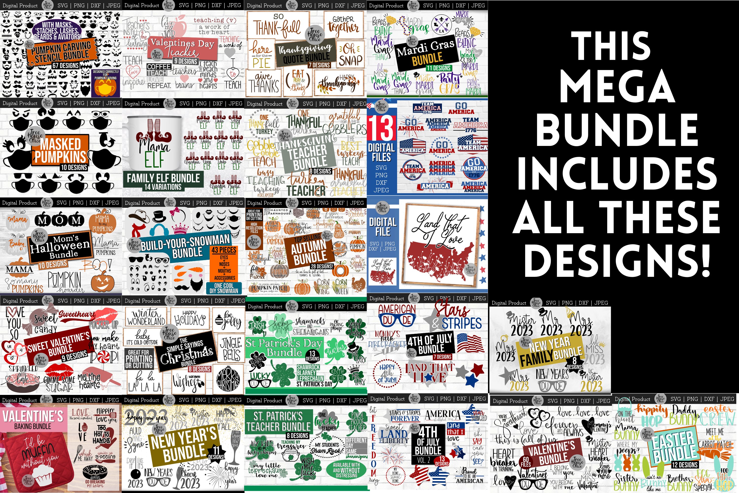 Seasons and Holidays Mega SVG Bundle, Seasonal SVG Bundle view 2