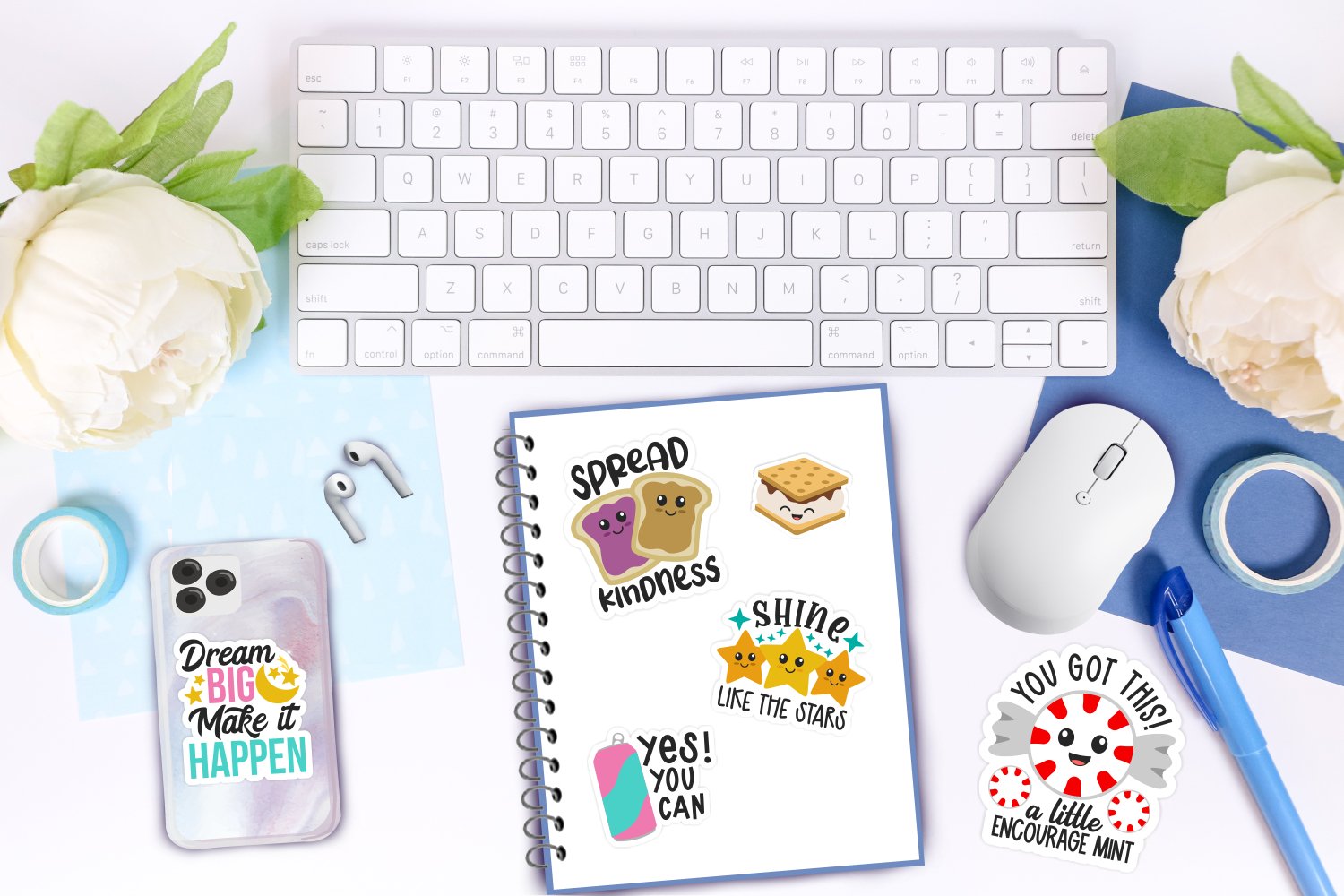 Cute Positivity Sticker Bundle | Inspirational PNG stickers view 2