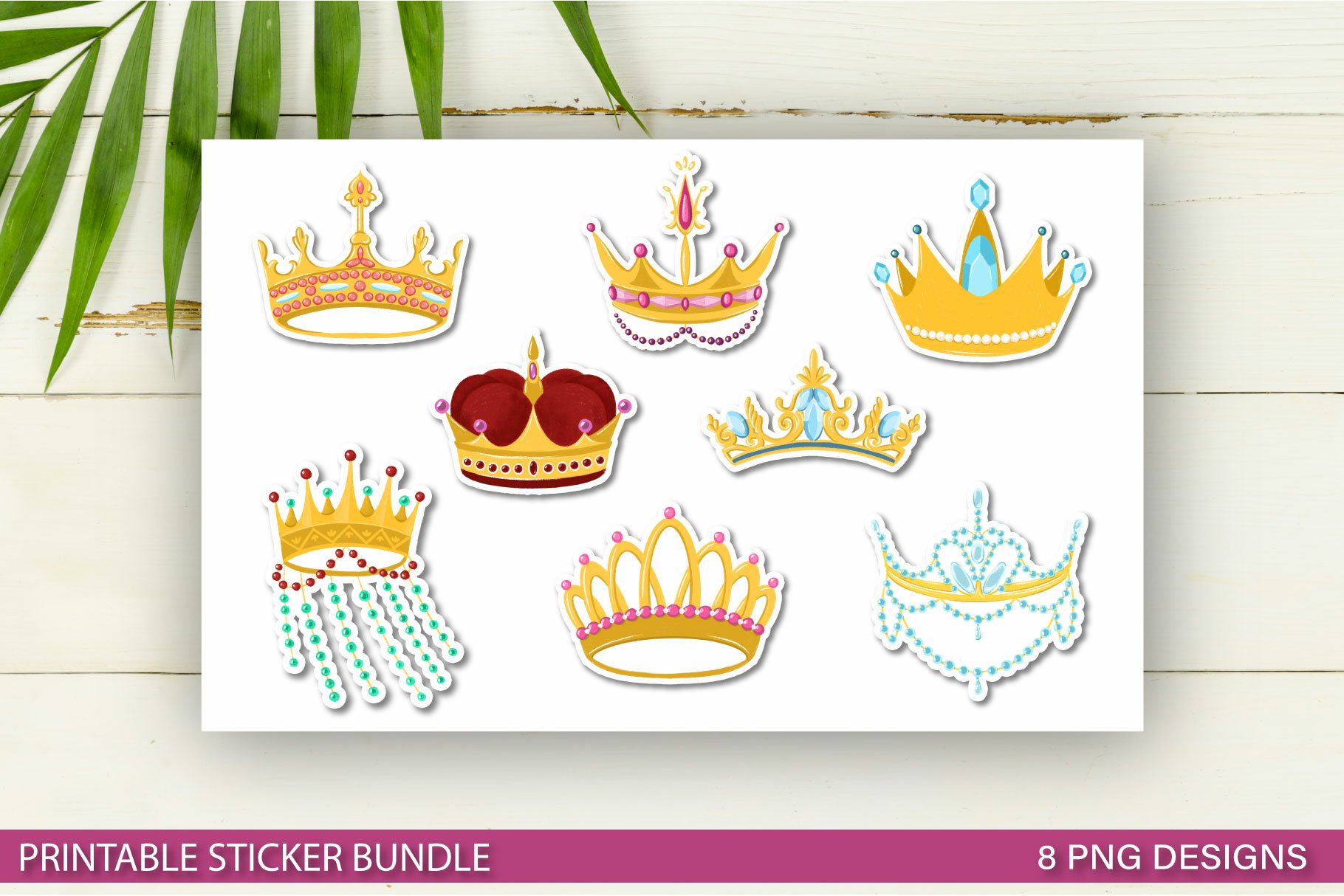 Crown Sticker Bundle | Princess crown printable sticker view 2