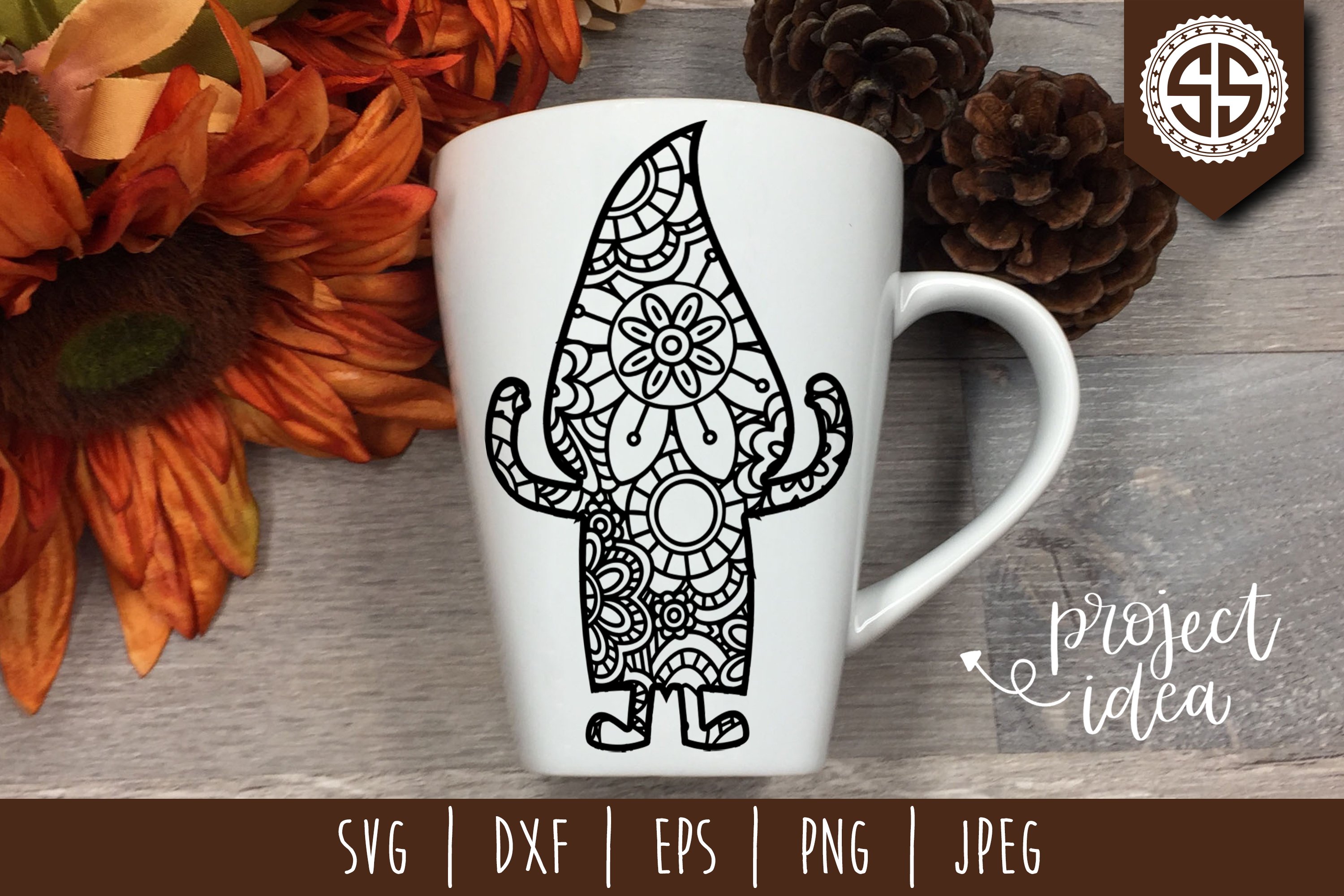 Gnome Mandala Zentangle Mini Bundle Set of 28 - SVG view 3