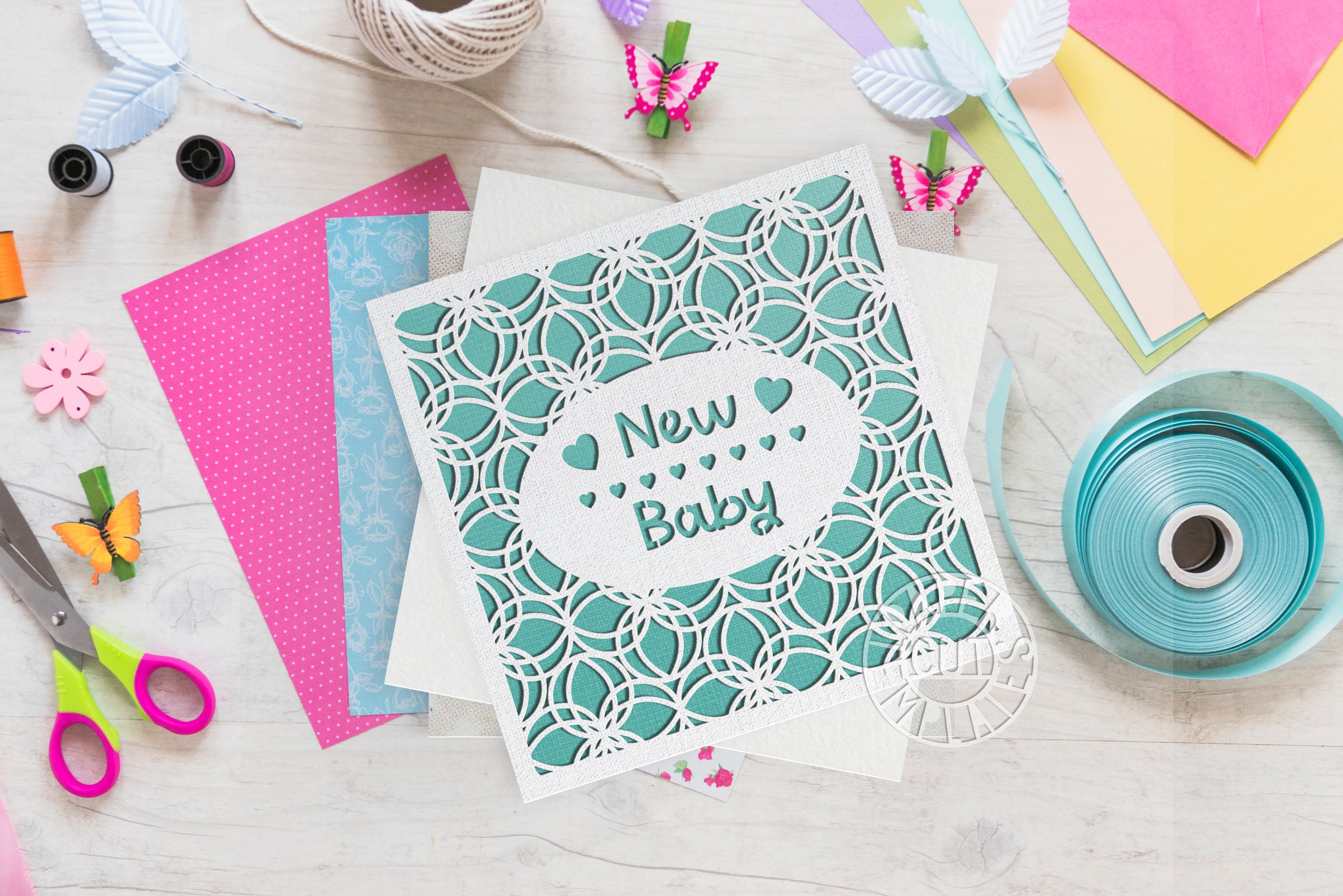 SVG 6 Newborn Cards Set for Silhouette   Cricut view 3