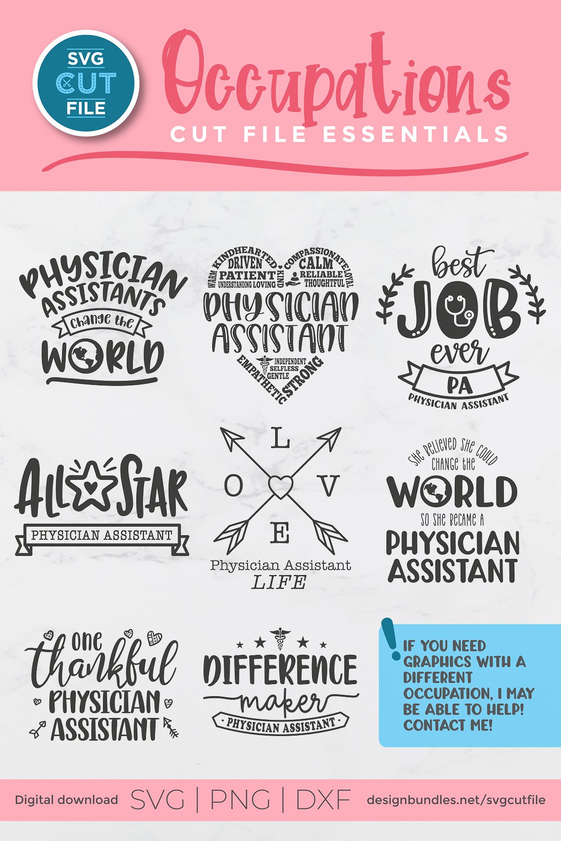 Physician Assistant svg bundle - 8 pa svg files for crafters view 2