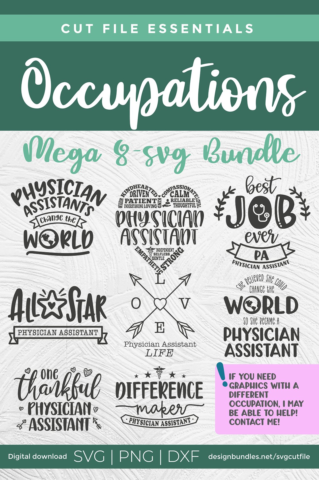 Physician Assistant svg bundle - 8 pa svg files for crafters view 3