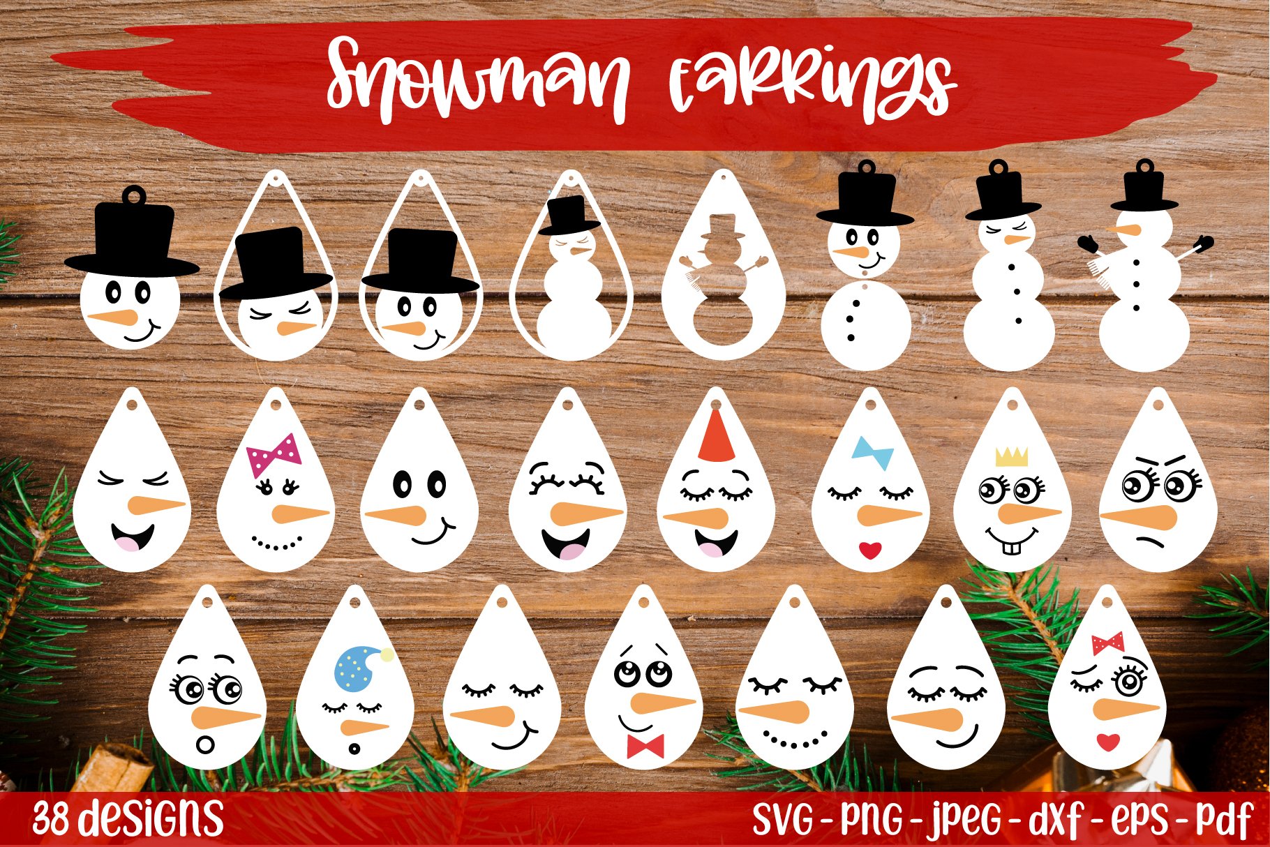 Christmas Mega Earrings SVG Bundle | Christmas SVG view 2