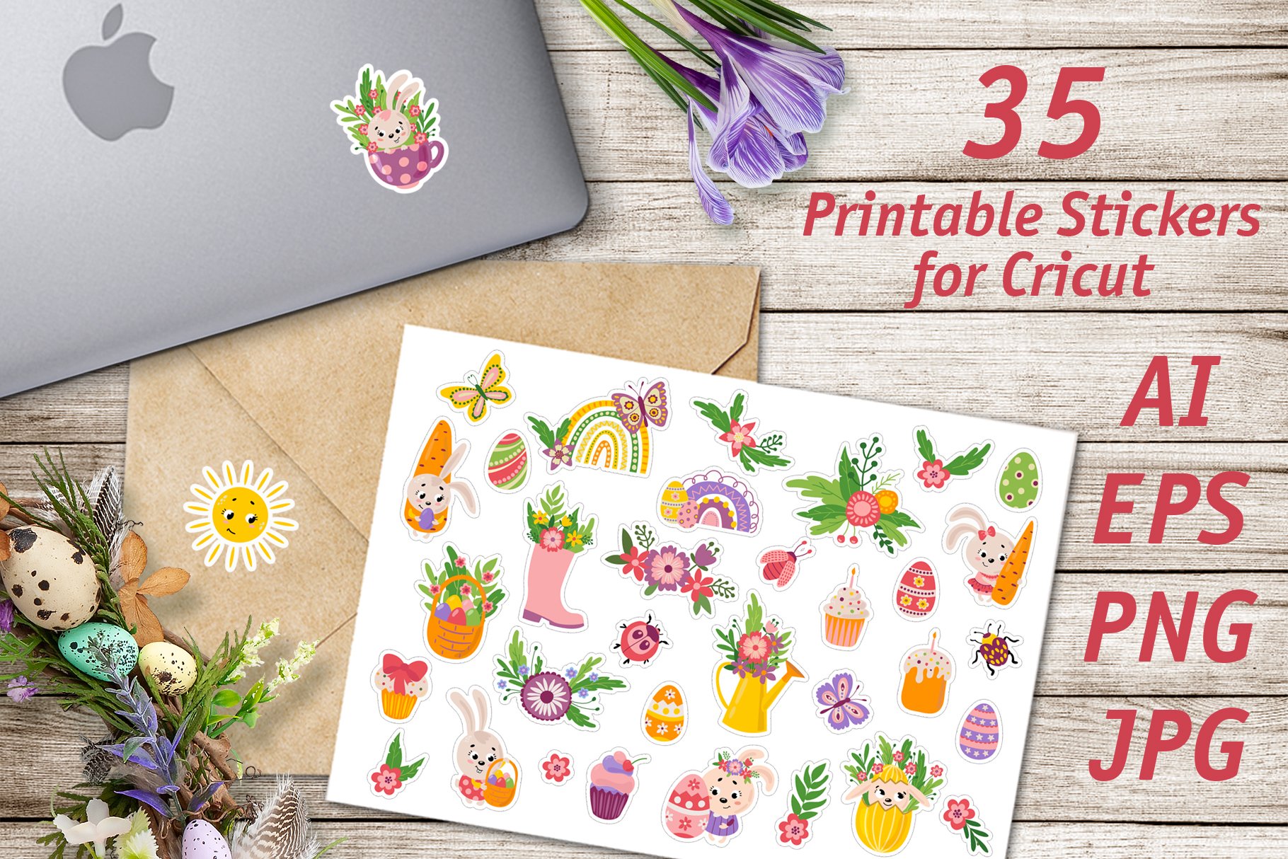 Easter / Printable Stickers Cricut Design view 3