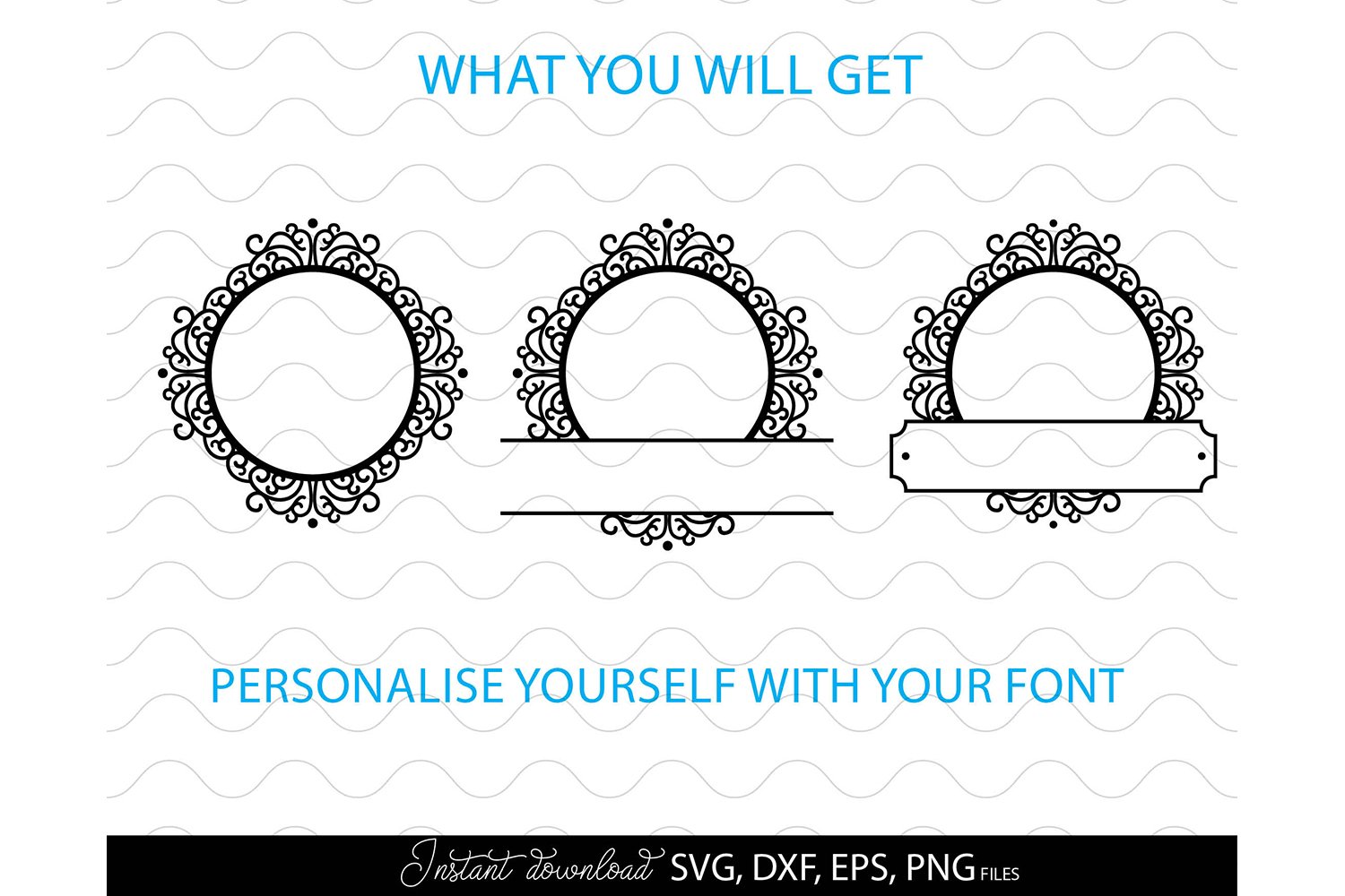 Monogram frame SVG File, Family Monogram SVG, monogram SVG view 2