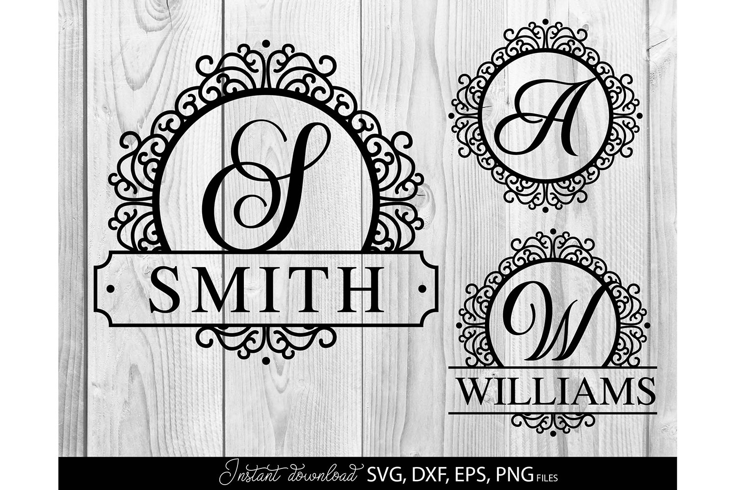 Monogram frame SVG File, Family Monogram SVG, monogram SVG view 3