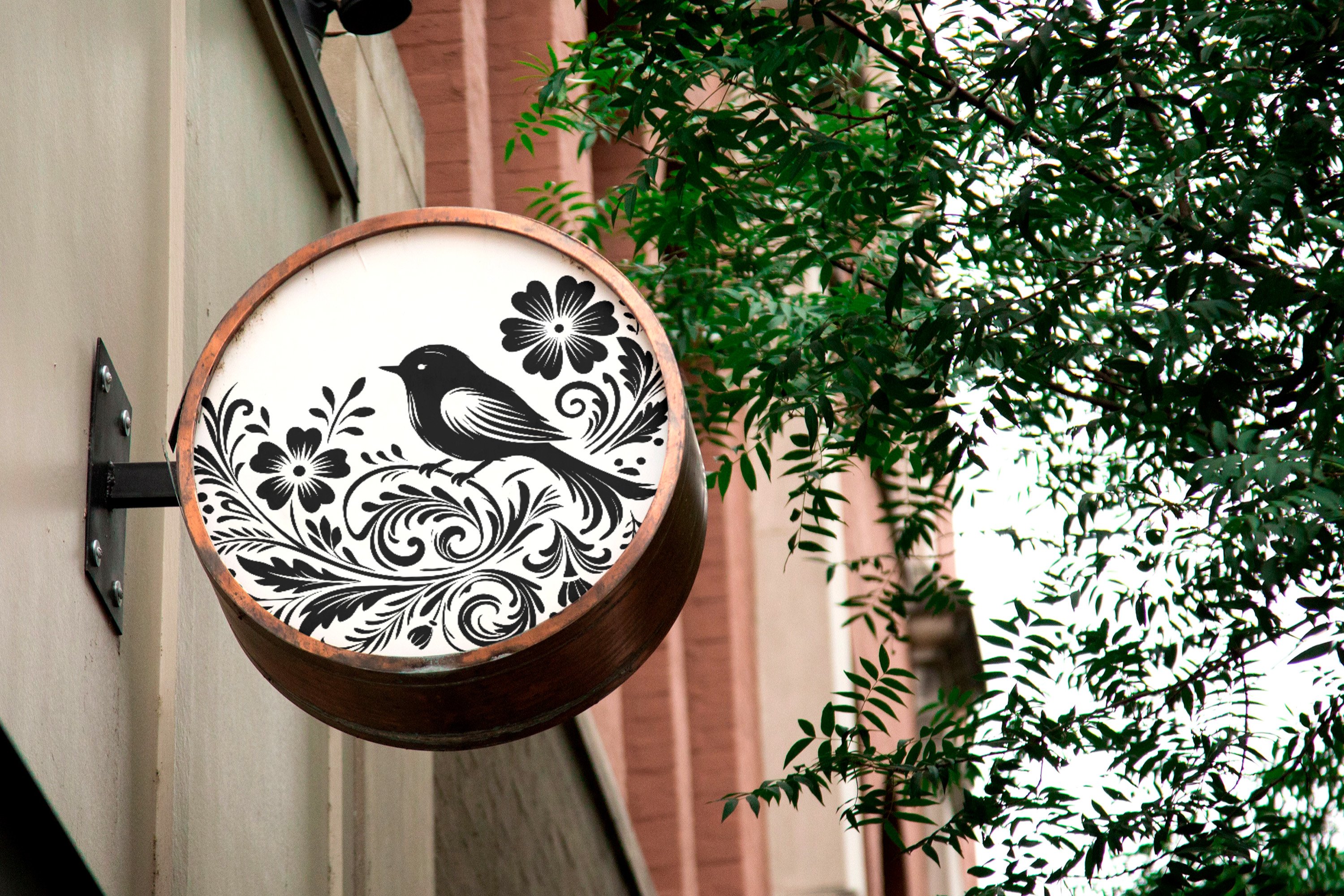 20 Elegant Floral Bird Silhouette SVG PNG BUNDLE view 3