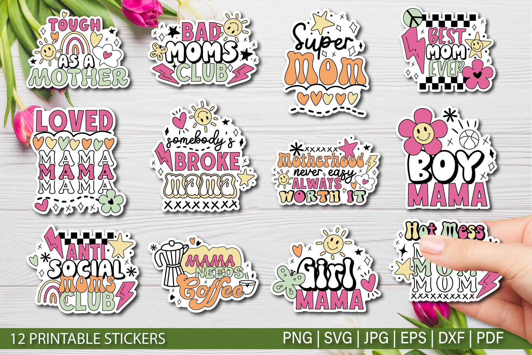 Mothers Day Bundle SVG | Printable Stickers for Cricut Vol 2