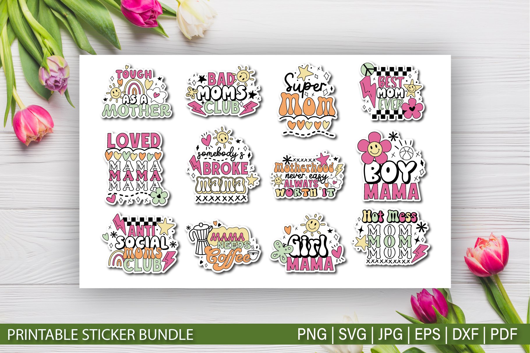 Mothers Day Bundle SVG | Printable Stickers for Cricut Vol 2 view 2