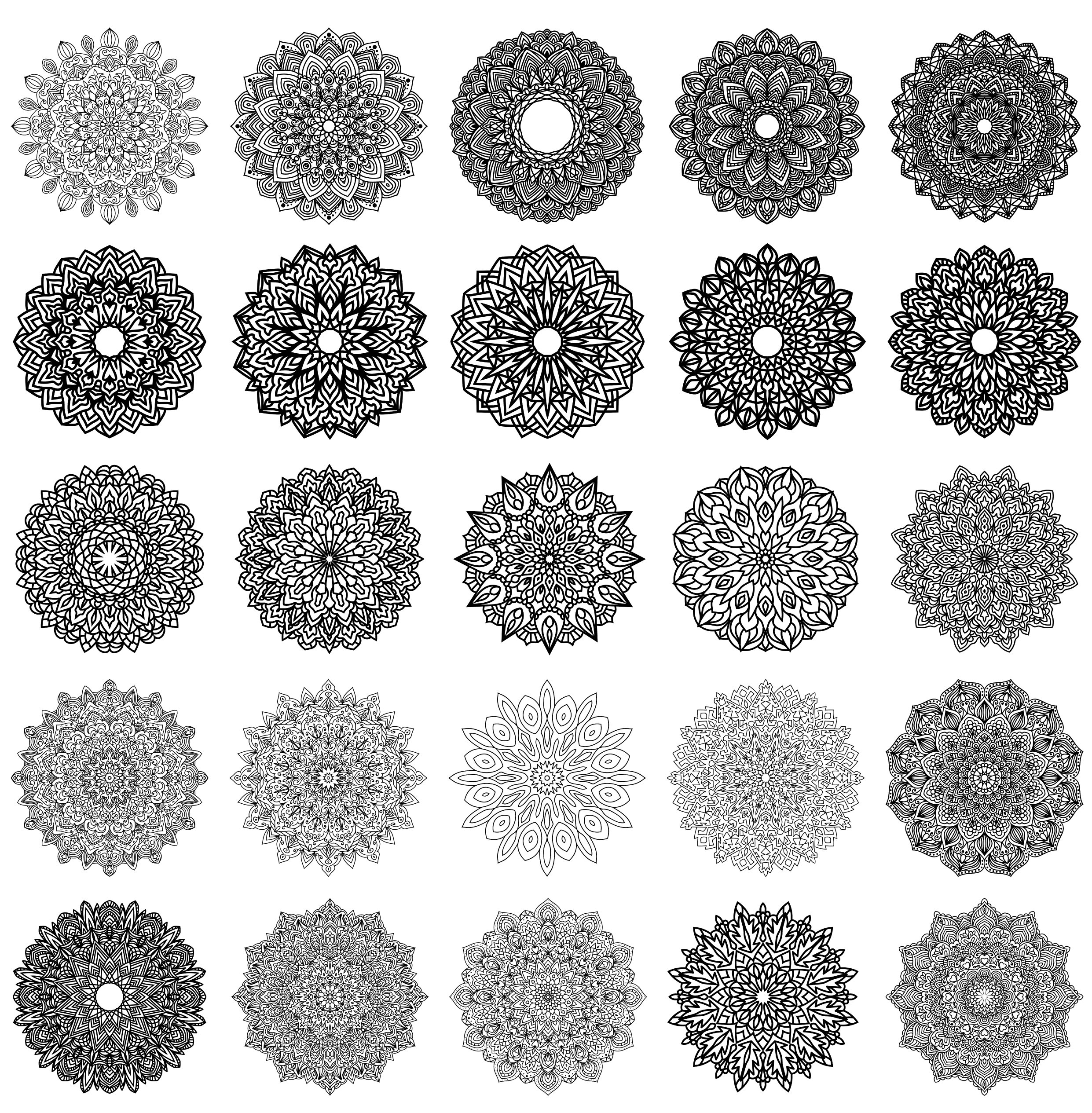 50 mandalas bundle SVG, JPG, DXF, EPS, PNG cut files view 3