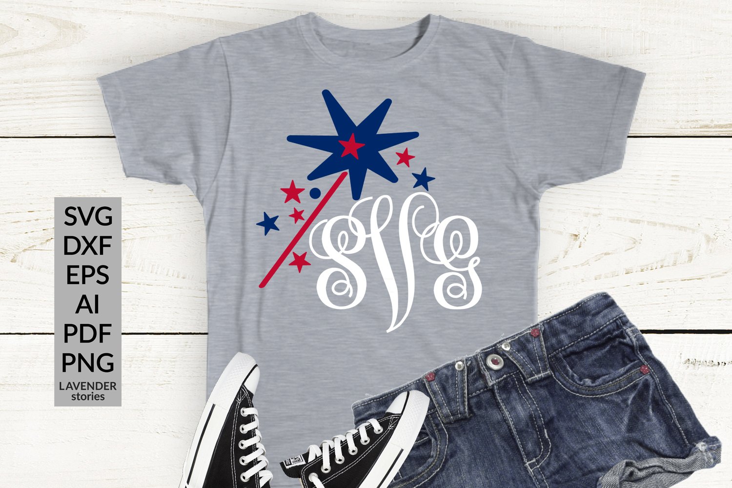 Fourth of July monogram frame BUNDLE view 3