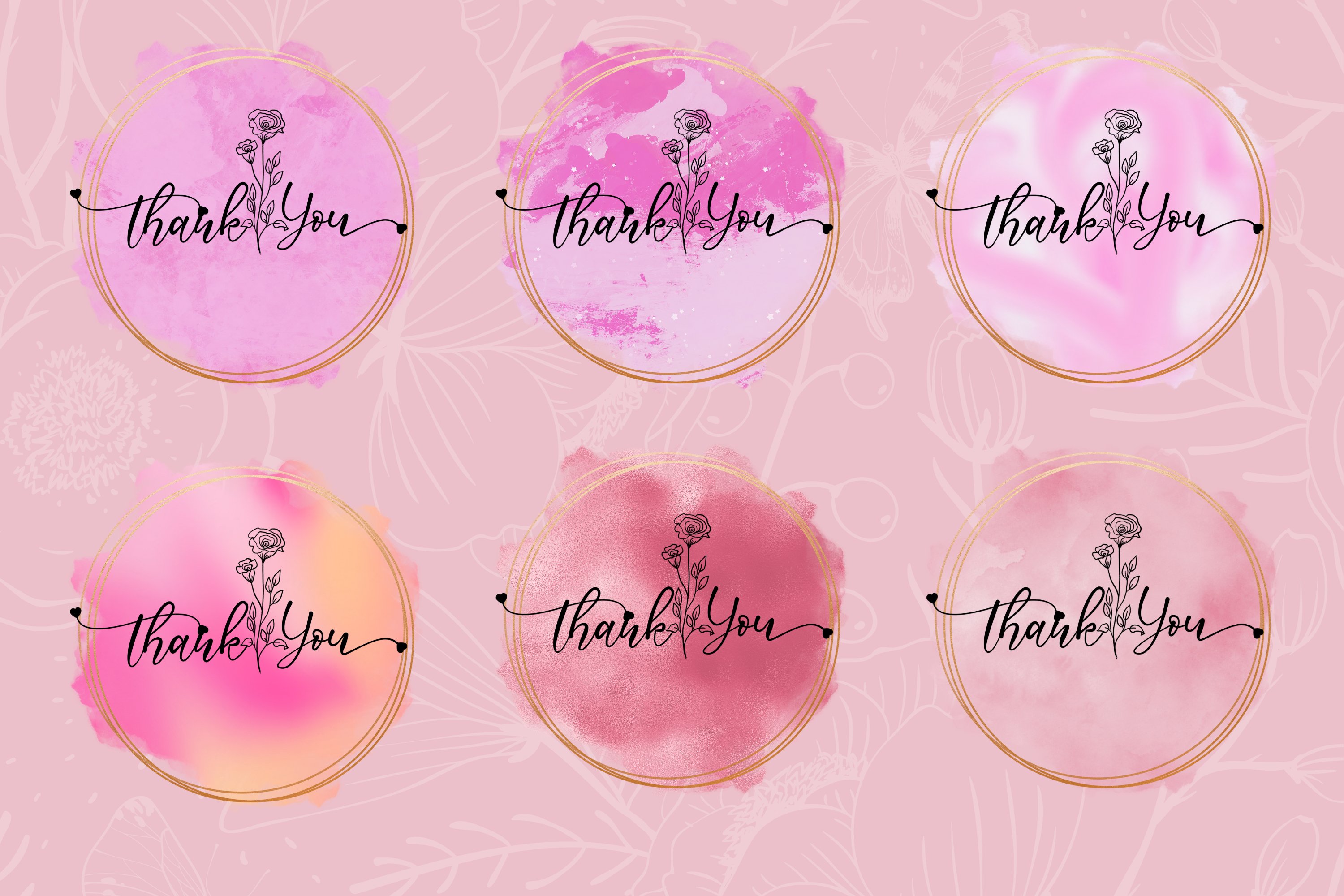 Elegant Thank You Stickers view 2