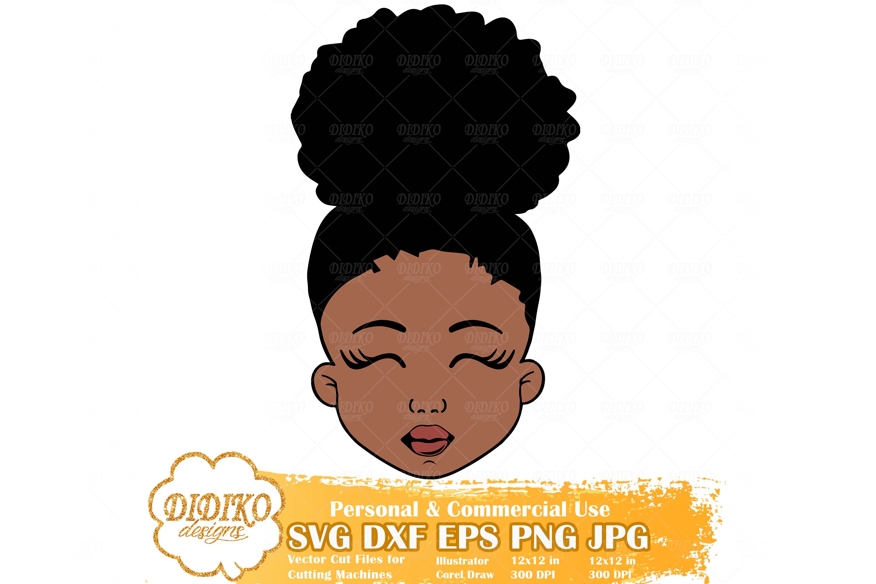 Black Girl Bundle SVG, Afro Girl Bundle SVG, Cute Black Girl view 3